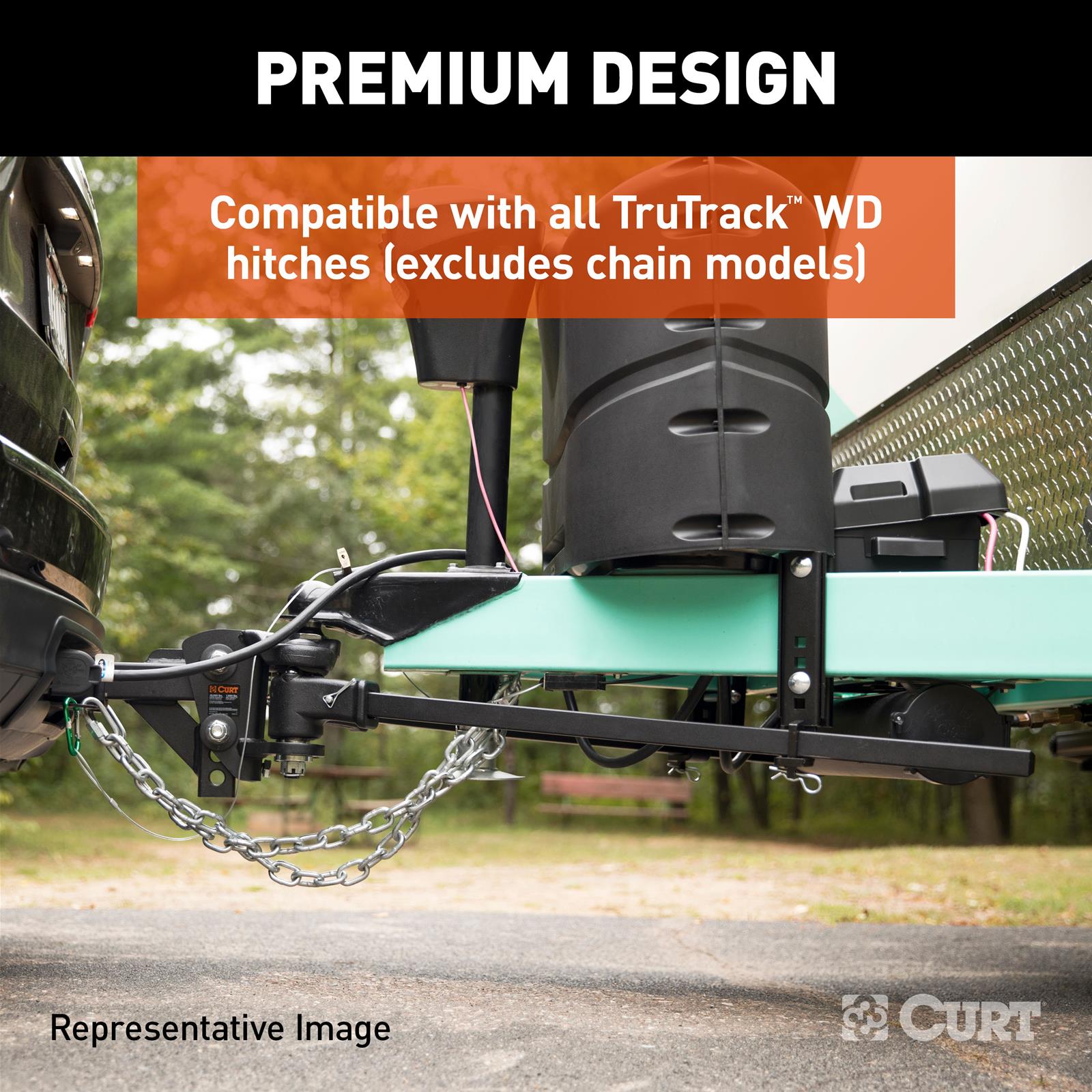 CURT Weight Distribution Replacement Hardware 17519 Hook-Up Brackets, Hitch, Up to 10 in. Trailer Frame, Kit