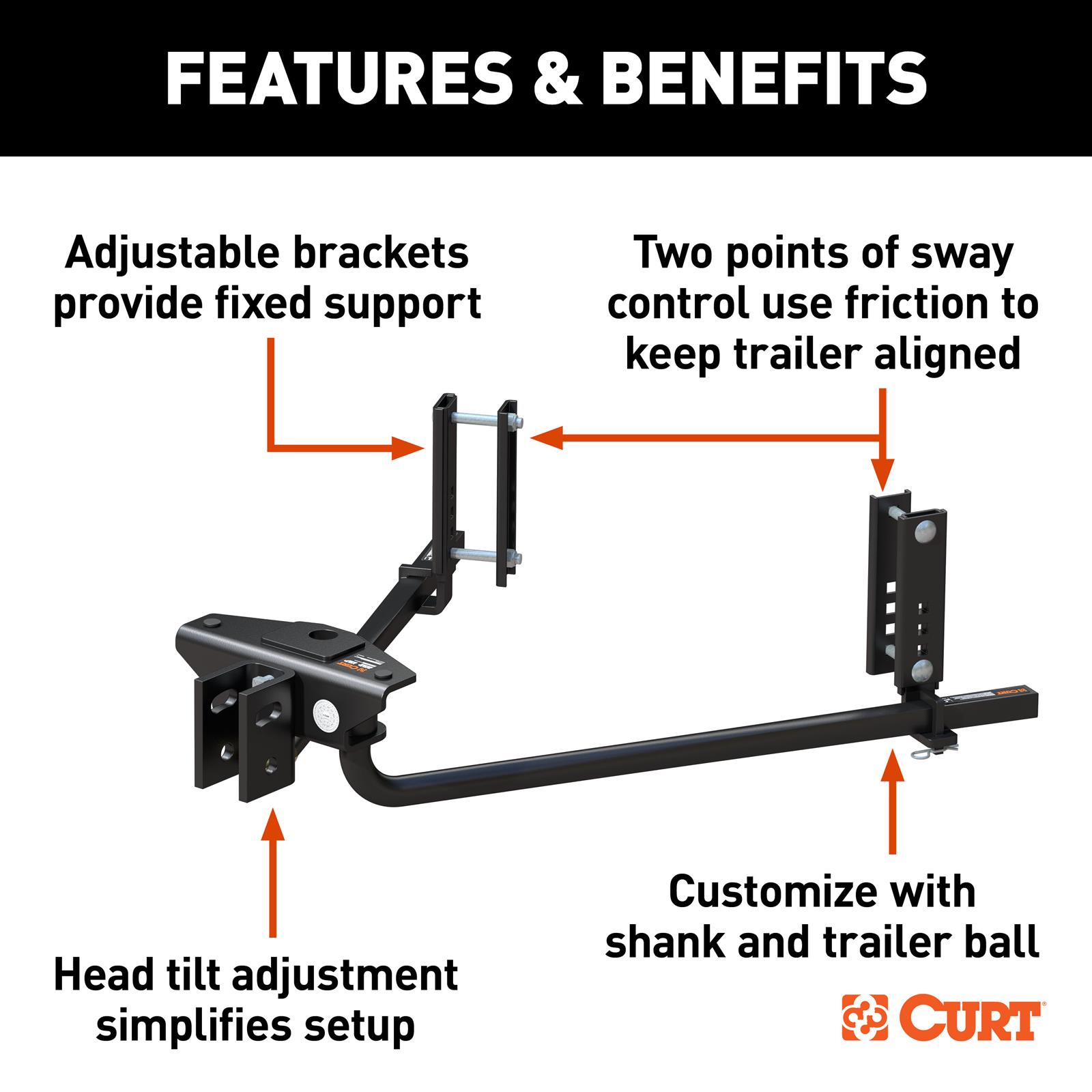 Curt Manufacturing Receiver Hitches 17600 TruTrack 2P WD Hitch, TruTrack 2P WD Hitch thumbnail 5
