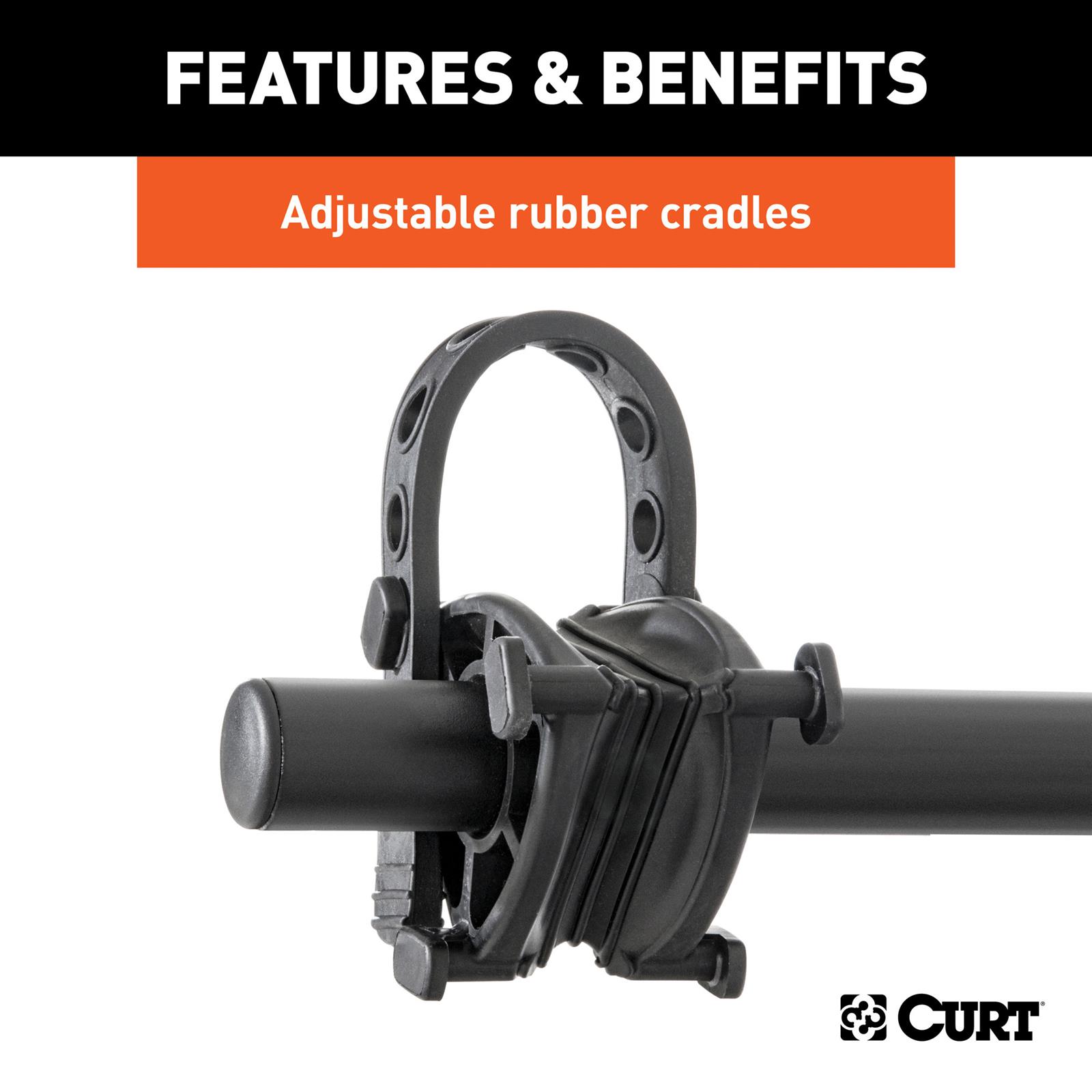 CURT Hich-Mounted Bike Racks 18021 Racks, Hitch-Mounted Rack, Frame-Style Rack, Hitch Mount, 1.25 and 2 in. Receiver Size, 2 Capacity, Steel, Back, Each thumbnail 4