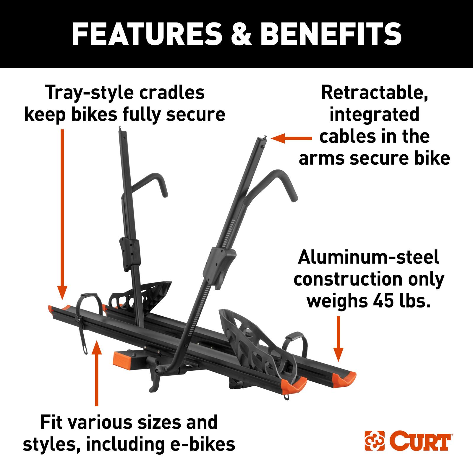 Curt Manufacturing Bike Racks 18088 Aluminum Rack, Aluminum Rack thumbnail 8
