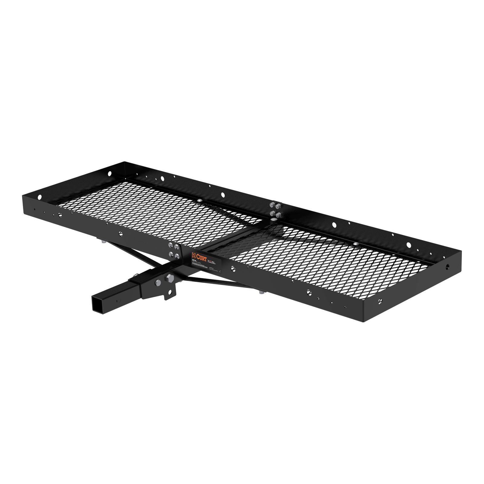 CURT Bolt-Together Cargo Carriers 18109 Carrier, Receiver Hitch Mount, Bolt-Together, 2 in. Square, Steel, Black, 500 lbs. Capacity, 20 in. Width, 60 in. Length, Each