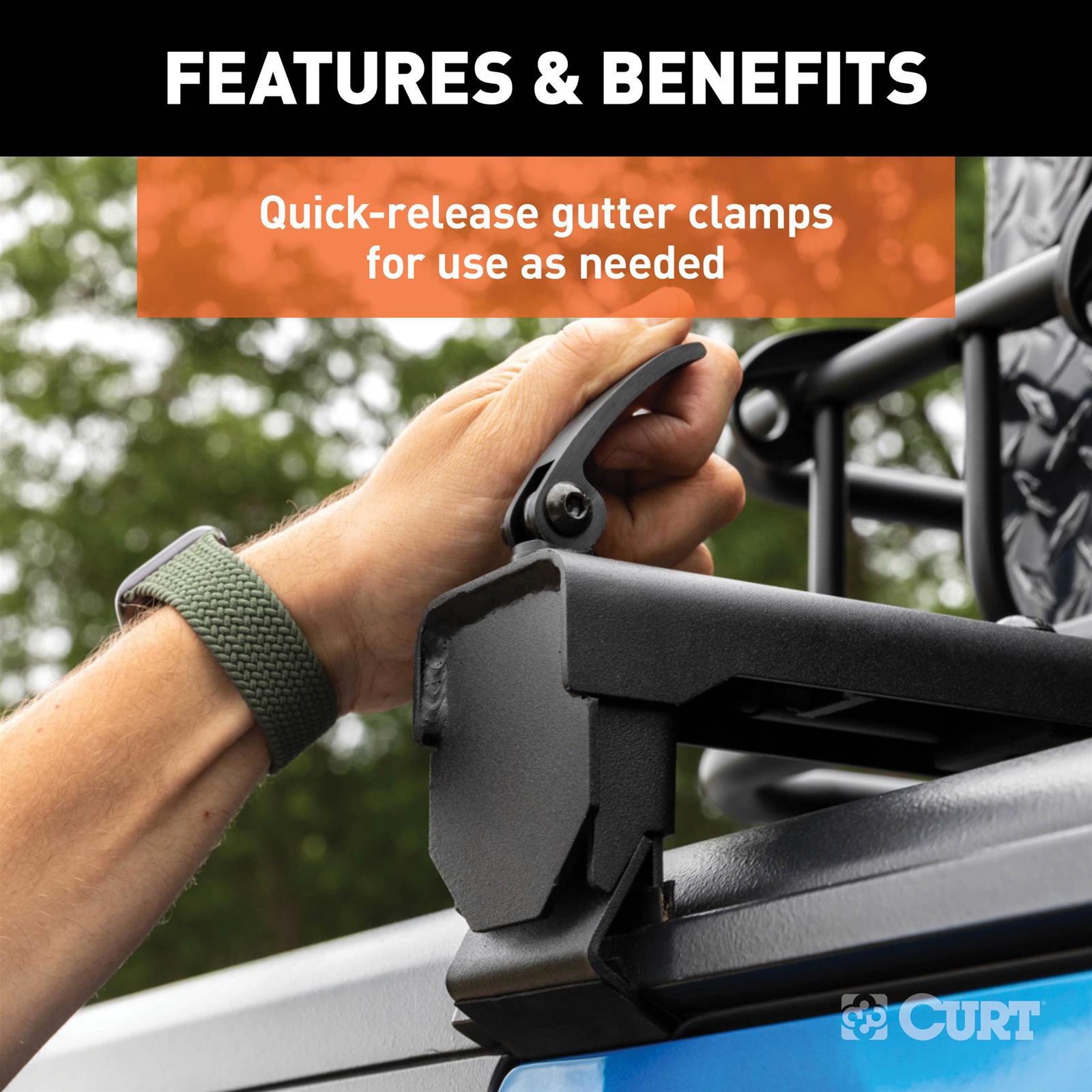 CURT Jeep Roof Rack Crossbars for 2020-2023 GLADIATOR, 2018-2023 WRANGLER - 18122 thumbnail 5