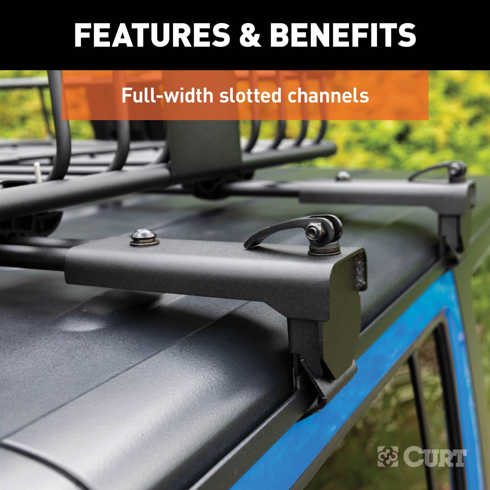 CURT Jeep Roof Rack Crossbars for 2020-2023 GLADIATOR, 2018-2023 WRANGLER - 18122 thumbnail 6
