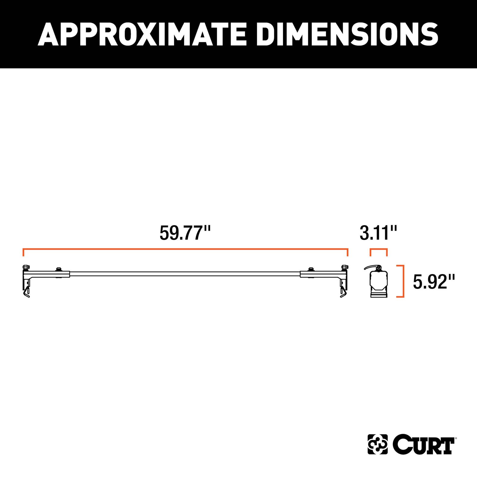 CURT Jeep Roof Rack Crossbars for 2020-2023 GLADIATOR, 2018-2023 WRANGLER - 18122 thumbnail 2