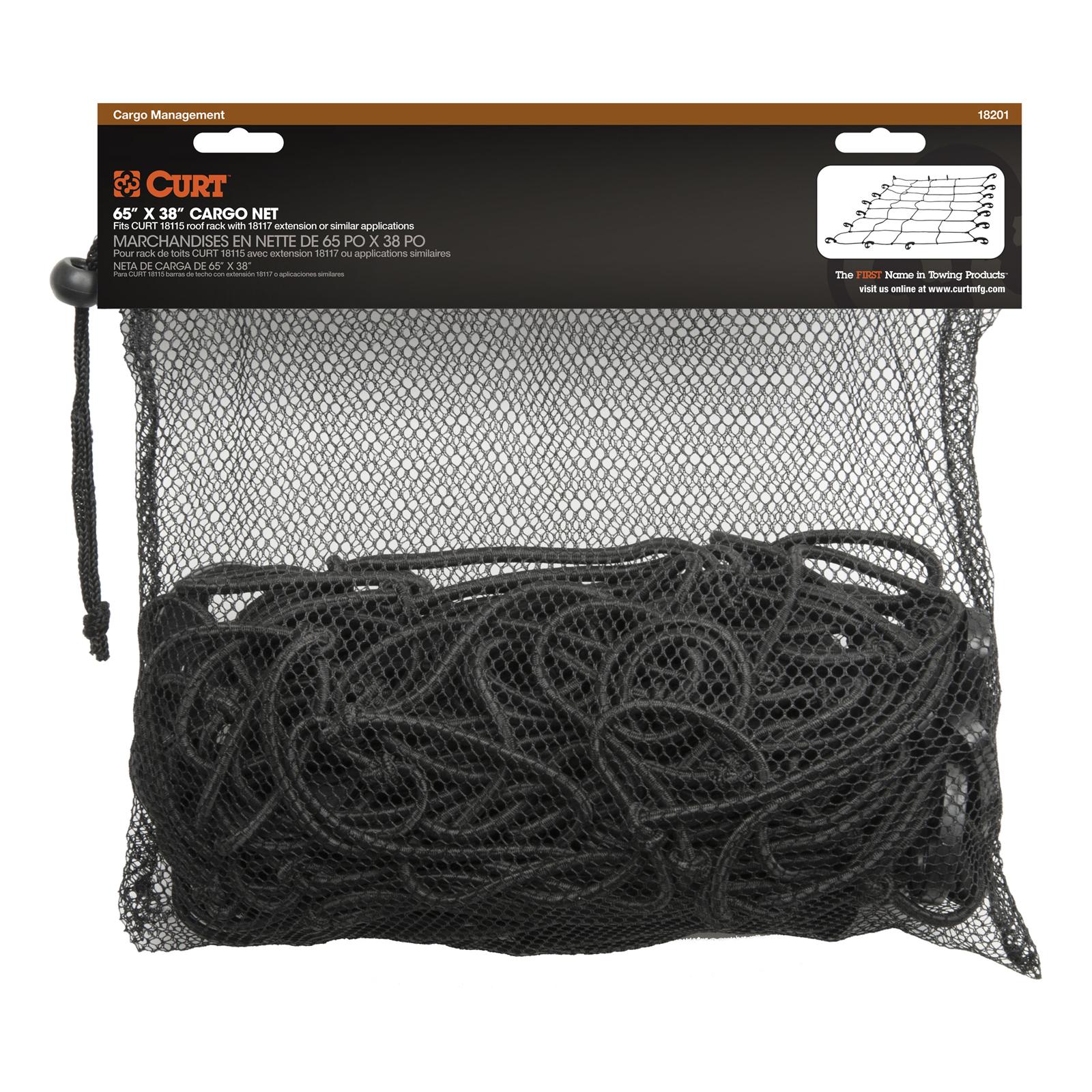 CURT Cargo Nets 18201 Net, Shock Cord, Black, 38 in. Width, 65 in. Length, Each thumbnail 2