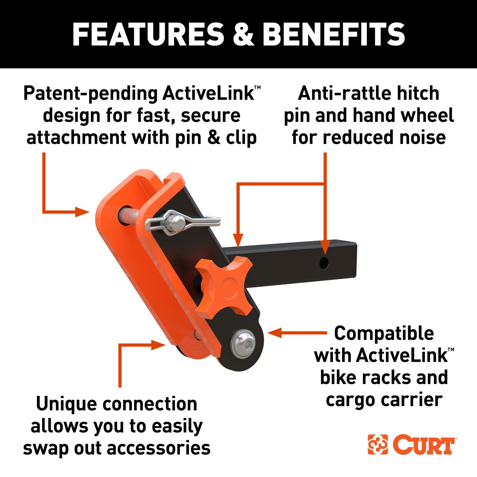 Curt Manufacturing Receiver Hitch Ball Mounts 18401 CURT ActiveLink 1-1/4" Shank thumbnail 3