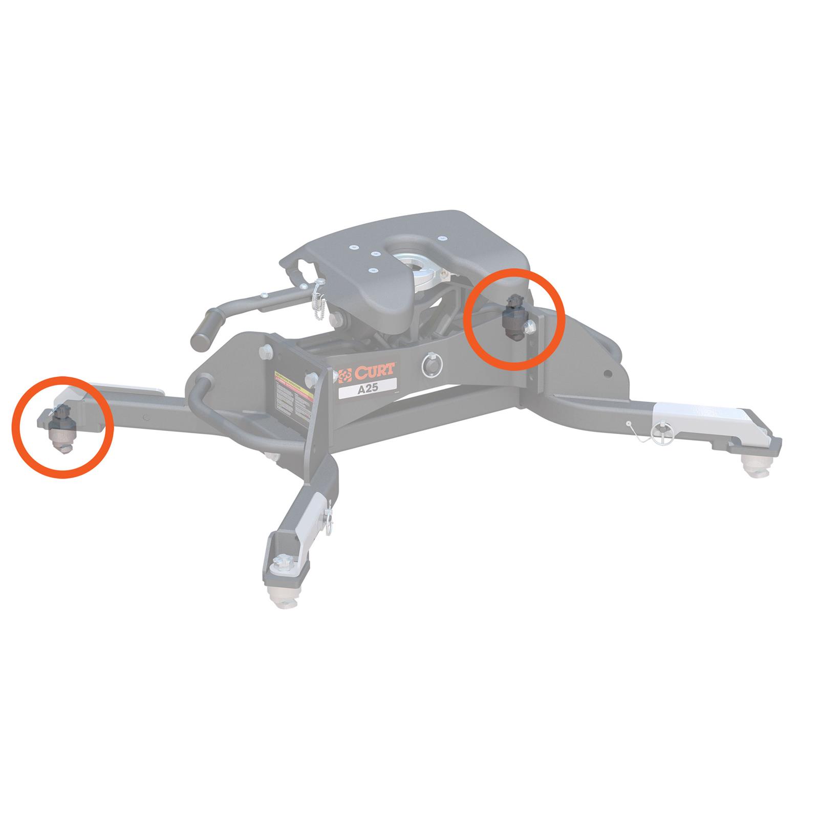 CURT Replacement Fifth Wheel Puck System Anchors 19204 Hitch Components, Anchors, Front Position Only, RAM, Kit thumbnail 2