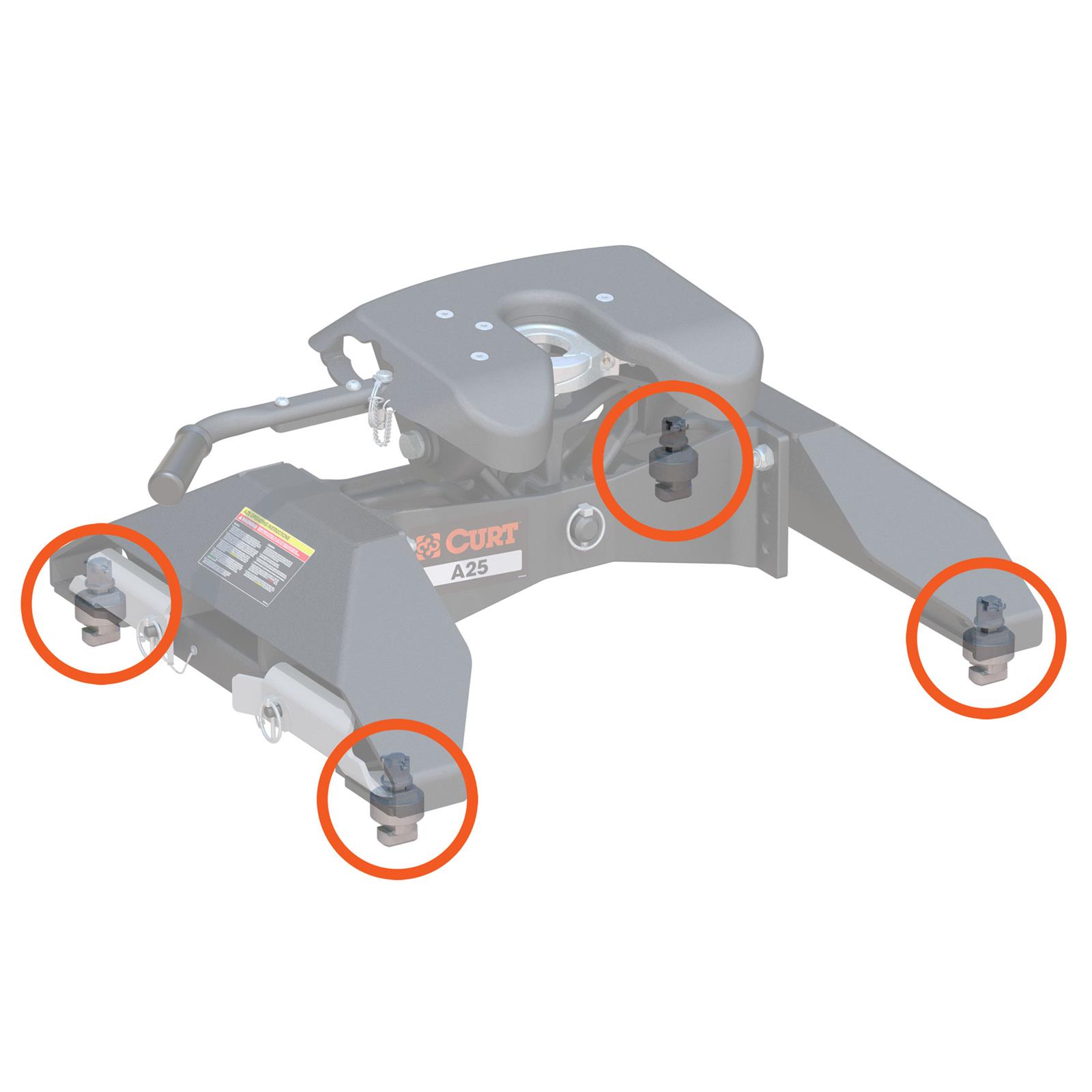 CURT Replacement Fifth Wheel Puck System Anchors 19210 Hitch Components, Anchors, Chevrolet, GMC, Kit thumbnail 2