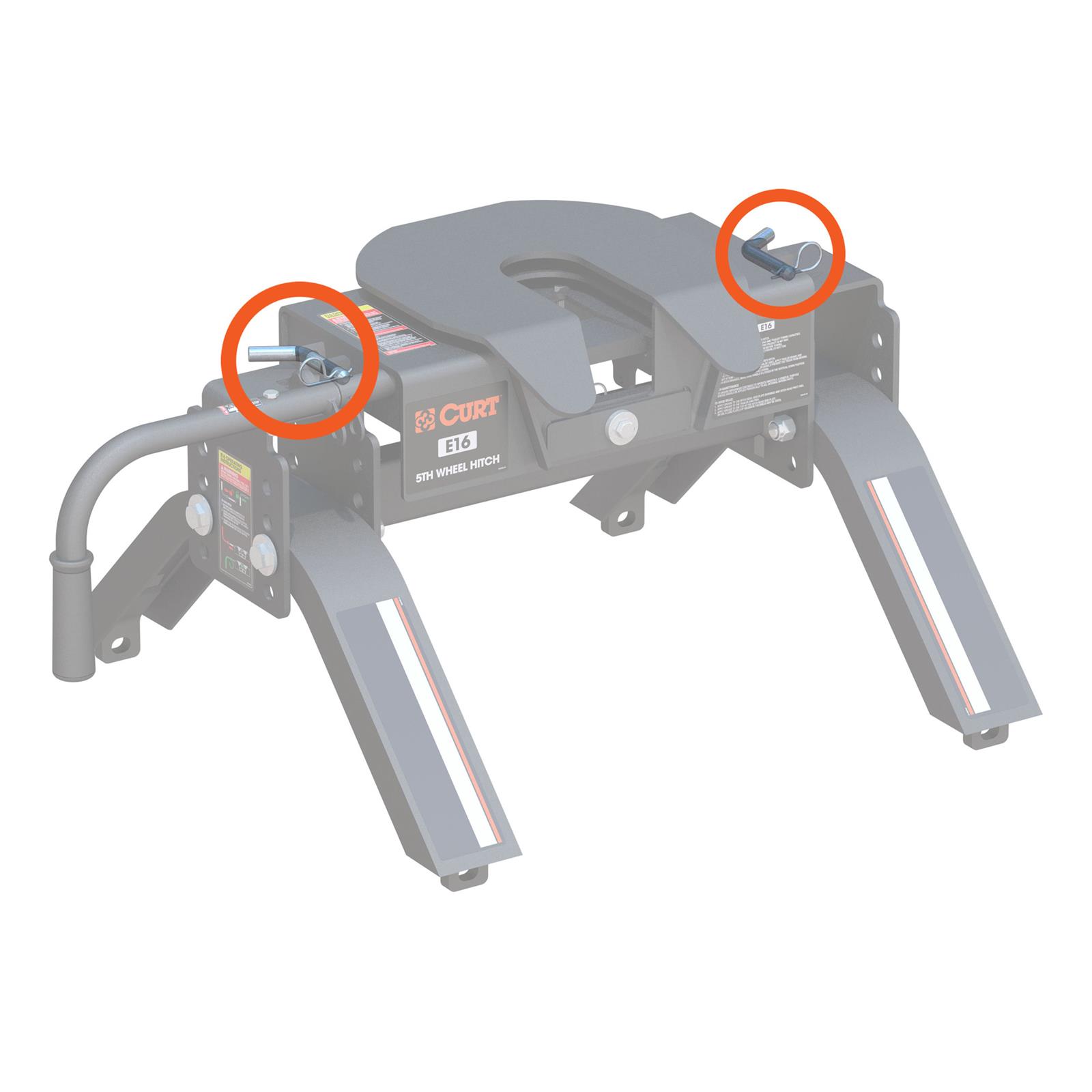 CURT Replacement E16 Fifth Wheel Head Attachment Pins 19226 Hitch Components, and Clips, Pair thumbnail 2