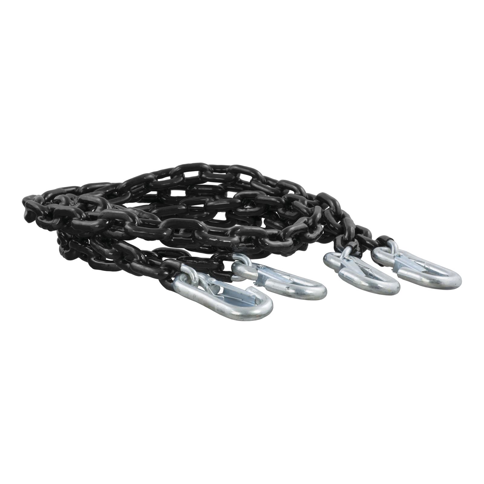 CURT Safety Chain Assemblies 19749 Assembly, 30 Grade, Steel, Black, Latch Hooks Ends, 5,000 lbs. Break Force, 60 in. Length, Pair thumbnail 3