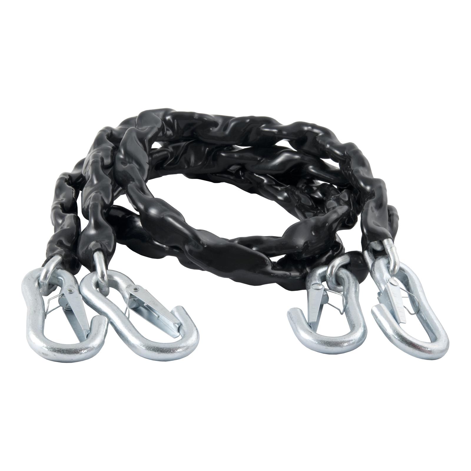CURT Safety Chain Assemblies 19749 Assembly, 30 Grade, Steel, Black, Latch Hooks Ends, 5,000 lbs. Break Force, 60 in. Length, Pair thumbnail 2