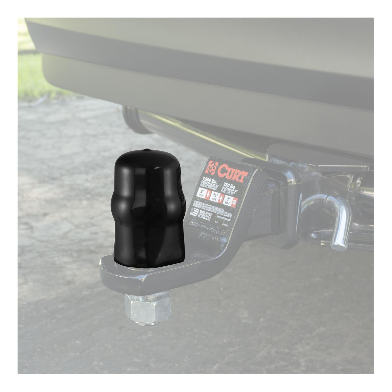 CURT Hitch Ball Covers 21811 Cover, Rubber, Hex, Black, 2 5/16 in., Each thumbnail 3