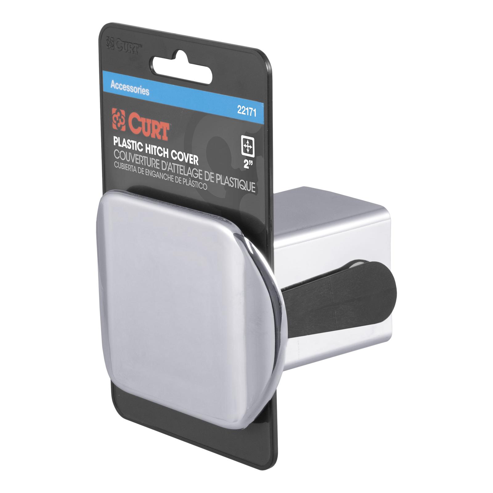 CURT Hitch Tube Covers 22171 Receiver Cover, 2 in. x 2 in., Chrome thumbnail 3