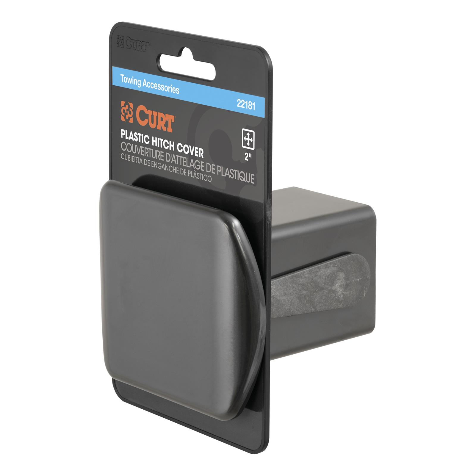 CURT Hitch Tube Covers 22181 Receiver Cover, 2 in. x 2 in., Plastic thumbnail 2