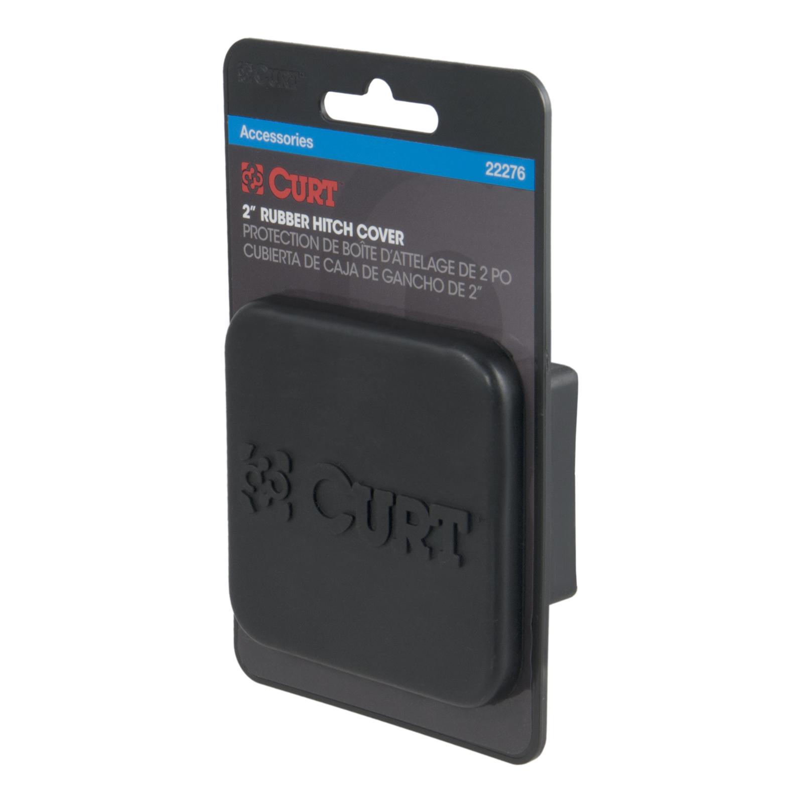 CURT Hitch Tube Covers 22276 Cover, Rubber, Black, Curt Manufacturing Logo, 2 in. Receiver Size, Each thumbnail 2