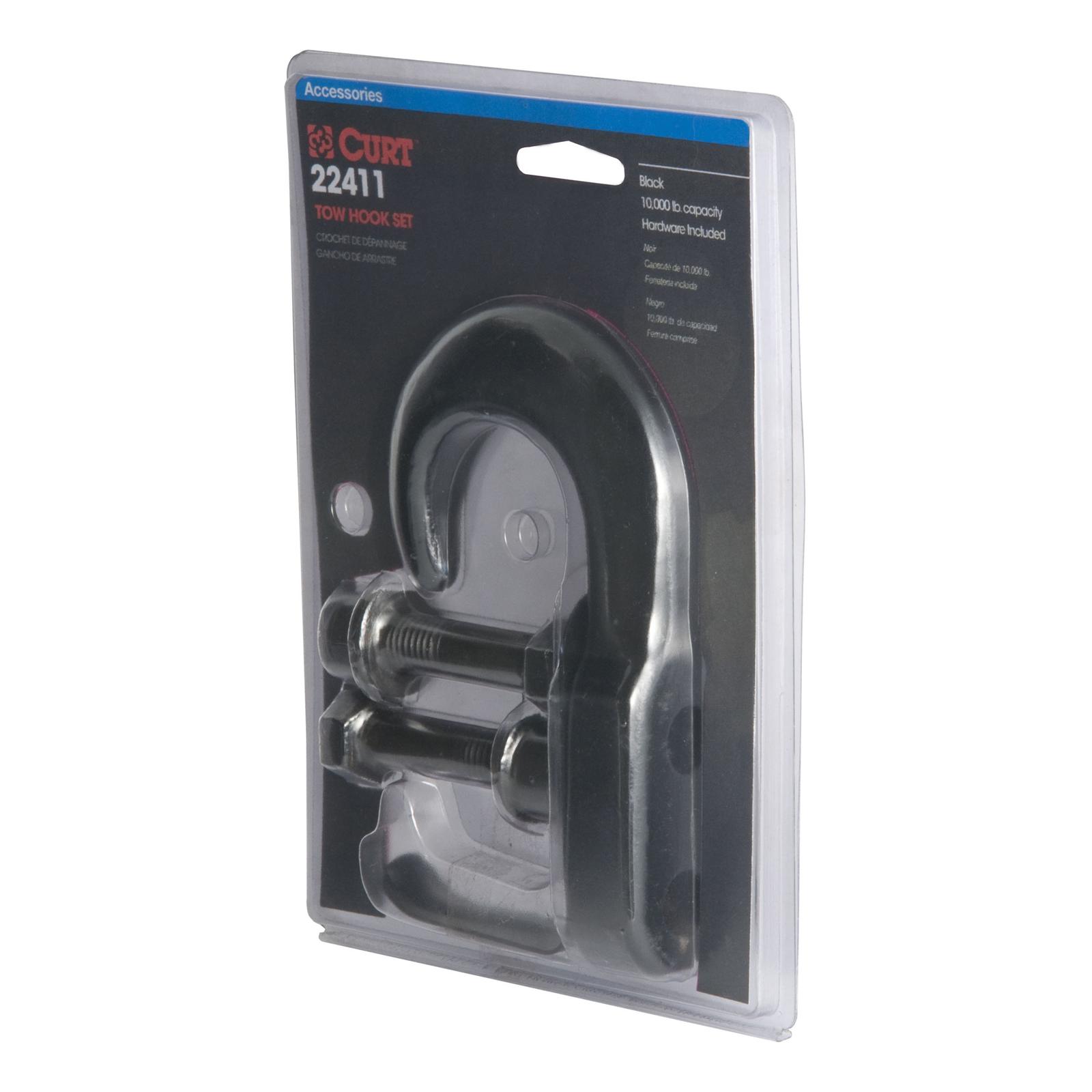 CURT Tow Hook Mounts 22411 Hook, Forged, Heat Treated, Black, 10.000 lb. GTW, Hardware, Each thumbnail 3
