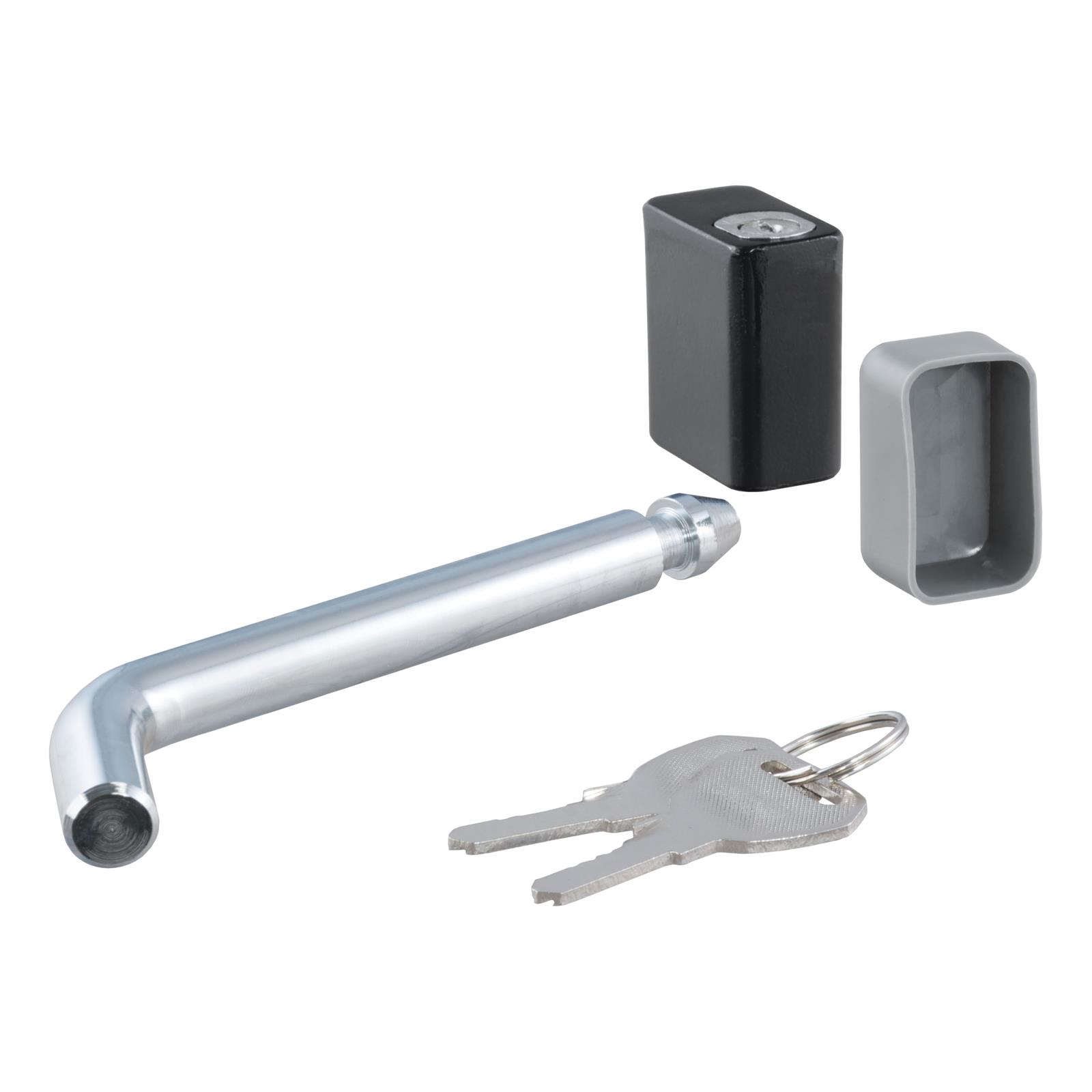 CURT Receiver Locks 23021 Hitch Lock, 5/8 in. Diameter, Bent Pin, Steel, Chrome, Black Dead Bolt, 2 Keys, 2-3 in. Each thumbnail 3