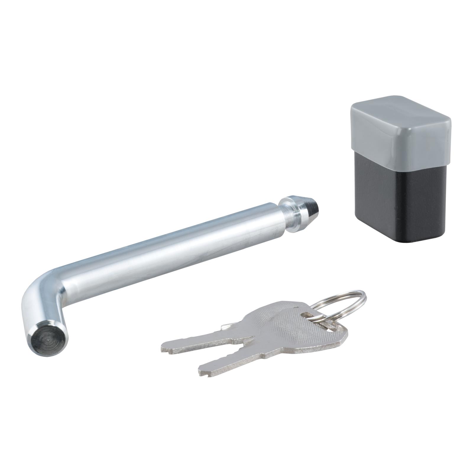 CURT Receiver Locks 23021 Hitch Lock, 5/8 in. Diameter, Bent Pin, Steel, Chrome, Black Dead Bolt, 2 Keys, 2-3 in. Each thumbnail 2