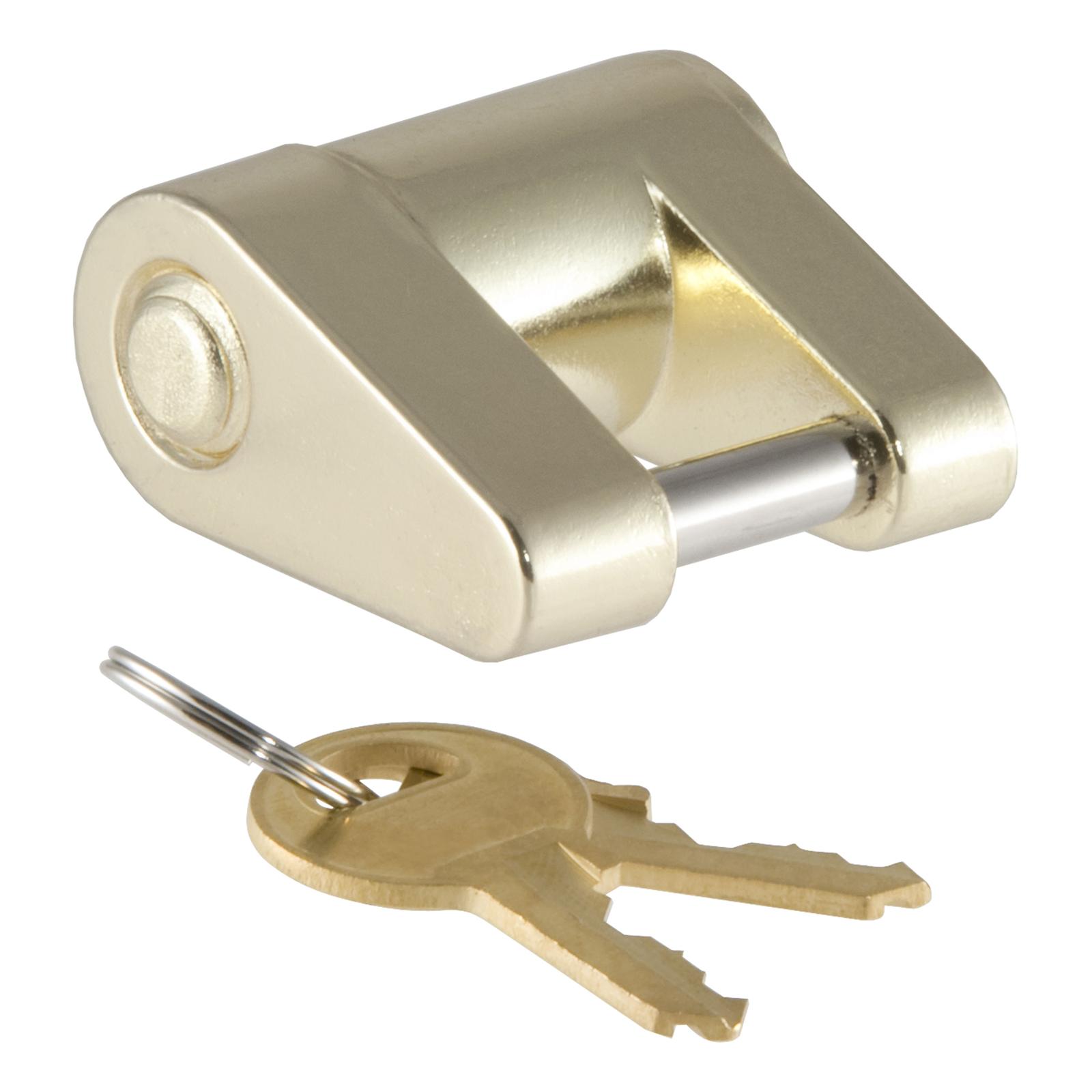 CURT Coupler Locks 23022 Latch Lock, Steel, Brass Plated, 2 Keys, 1/4 in. Diameter, 3/4 in. Span, Each thumbnail 2