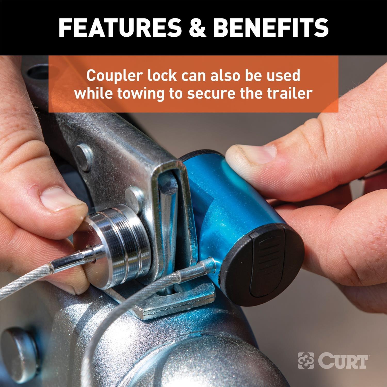 CURT Universal Tri-Ball Trailer Coupler Locks 23082 Receiver Hitch and Locks, Lock, Fits 1 7/8 in., 2.0 in., 2 5/16 in. Ball, Kit thumbnail 6