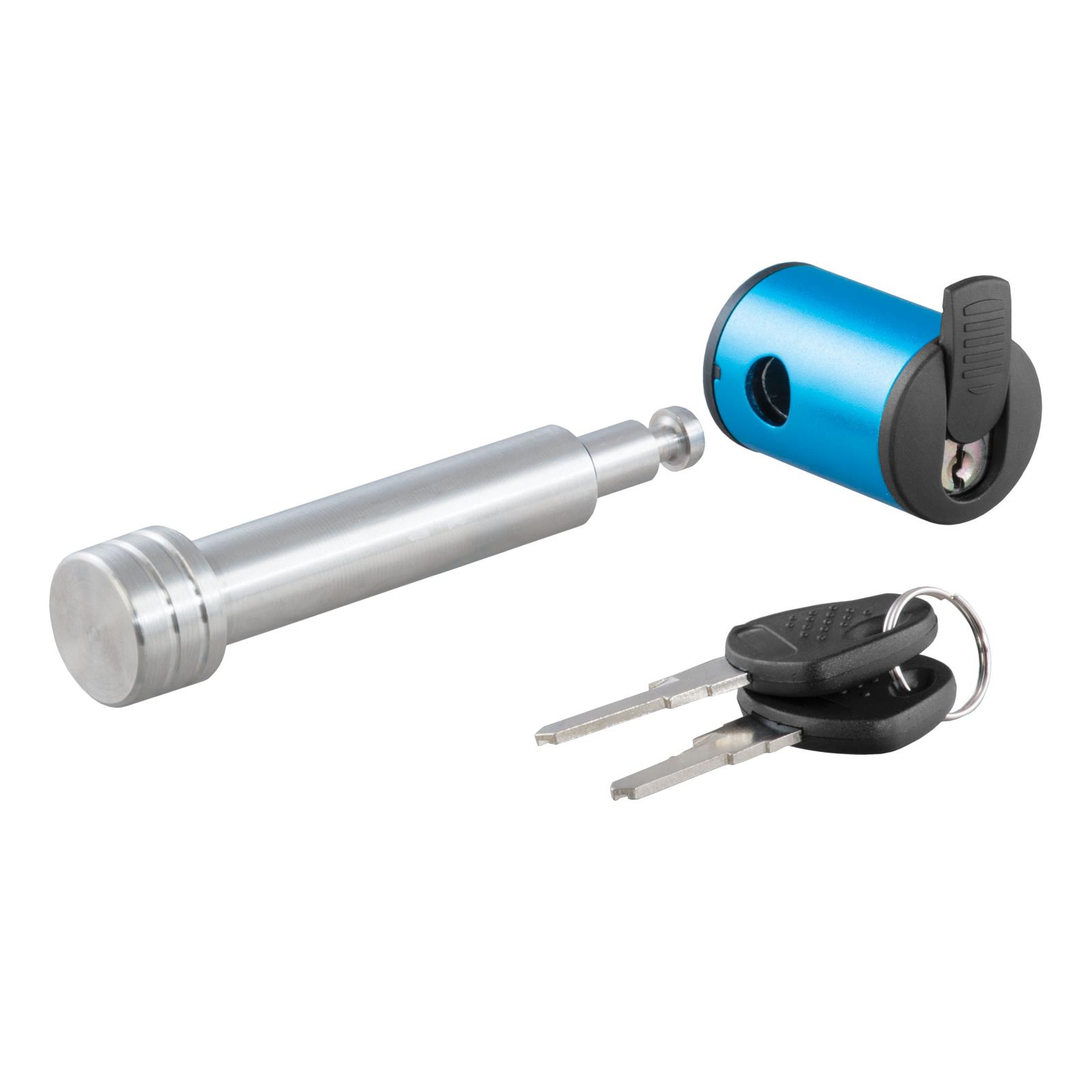 CURT Receiver Locks 23502 Hitch Lock, Stainless Steel Pin, Natural, Keys, 0.625 in. Hole Size, 2 in. Receiver, Each thumbnail 2
