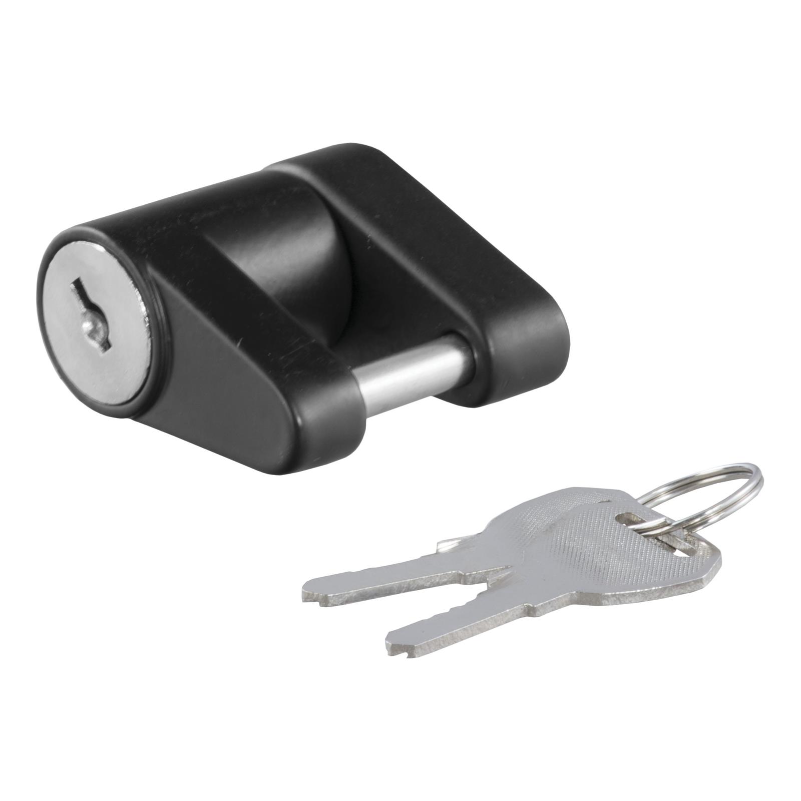 CURT Coupler Locks 23521 Latch Lock, Steel, Black, 1/4 in. Pin, Two Keys, Each