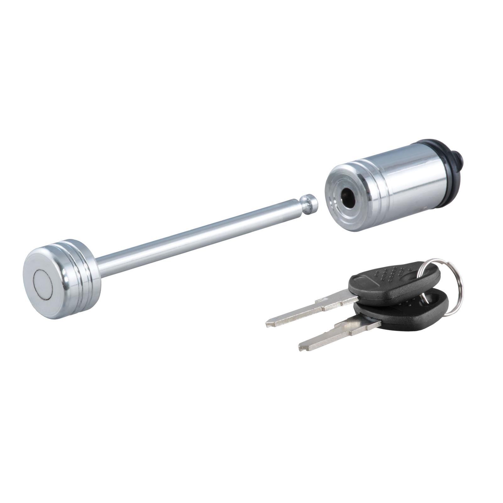 CURT Coupler Locks 23523 Latch Lock, 1/4 in. Diameter Shank, 3.375 in. Long Shank, Steel, Chrome, Each