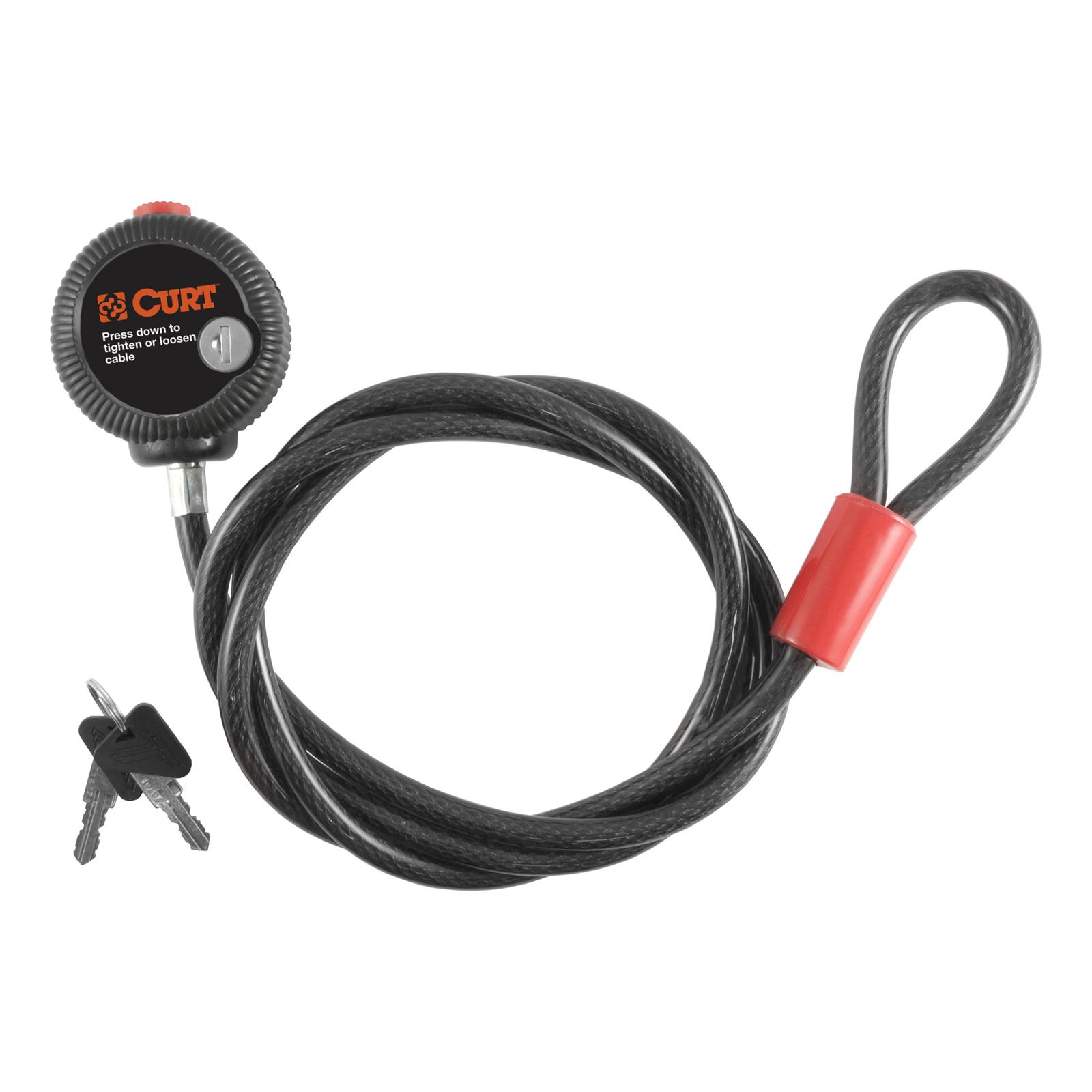 CURT Cable Locks 23666 Security Lock, Lock Type, 0.375 in. Diameter, 6.000 ft. Length, Black Vinyl Jacket, 2 Keys, Each thumbnail 3
