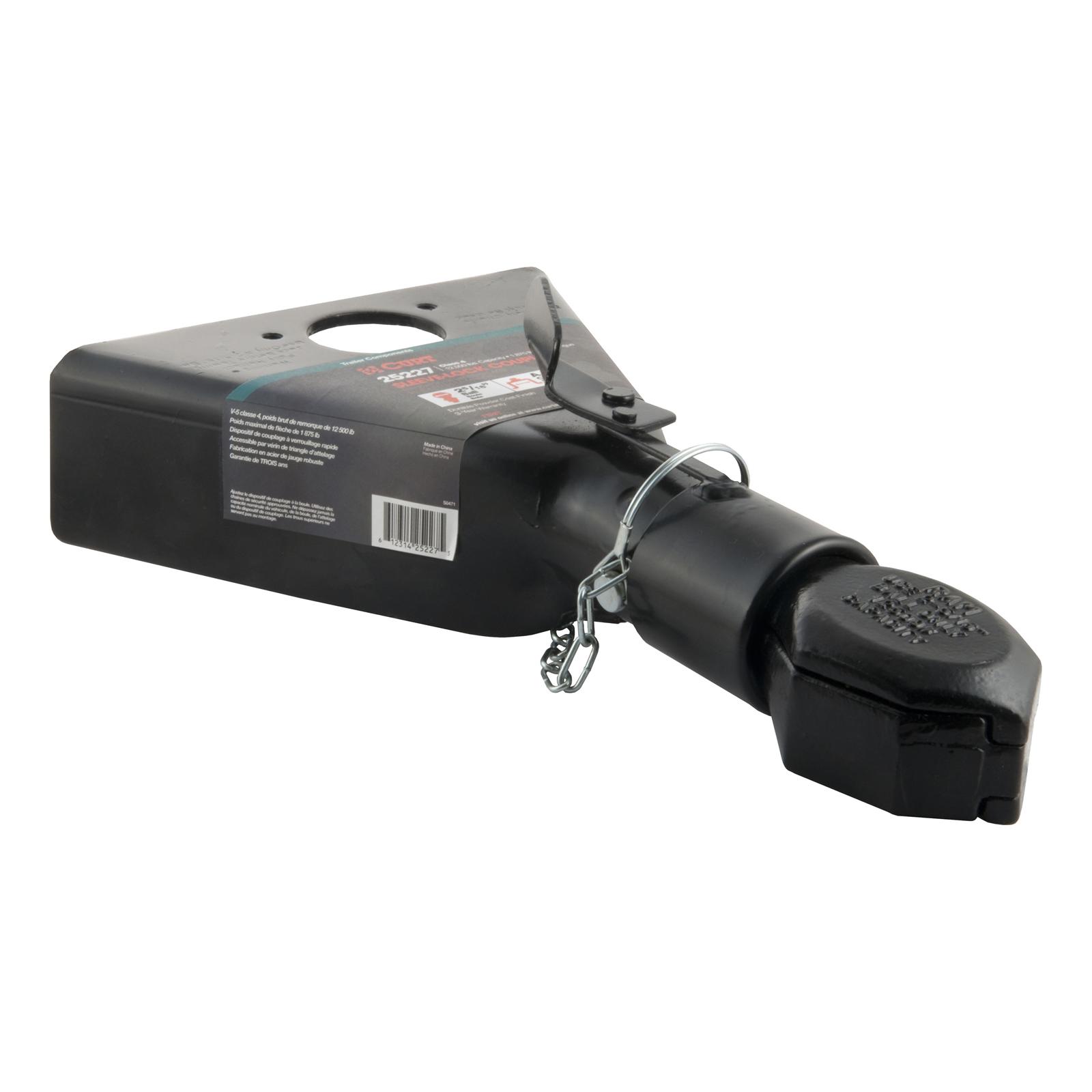 CURT A-Frame Couplers 25227 Trailer Coupler, A-Frame, Sleeve-lock Latch, Steel, Black, 1,875 lbs. Tongue Weight, 12,500 lbs. Gross Load thumbnail 2