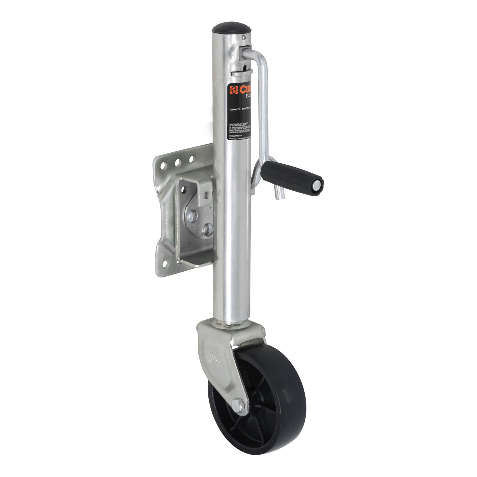 CURT Marine Trailer Jacks 28112 Jack, Marine, 1,200 lb. Capacity, 10 in. Travel, Steel, Zinc, Single Caster, Swivel, Each thumbnail 2