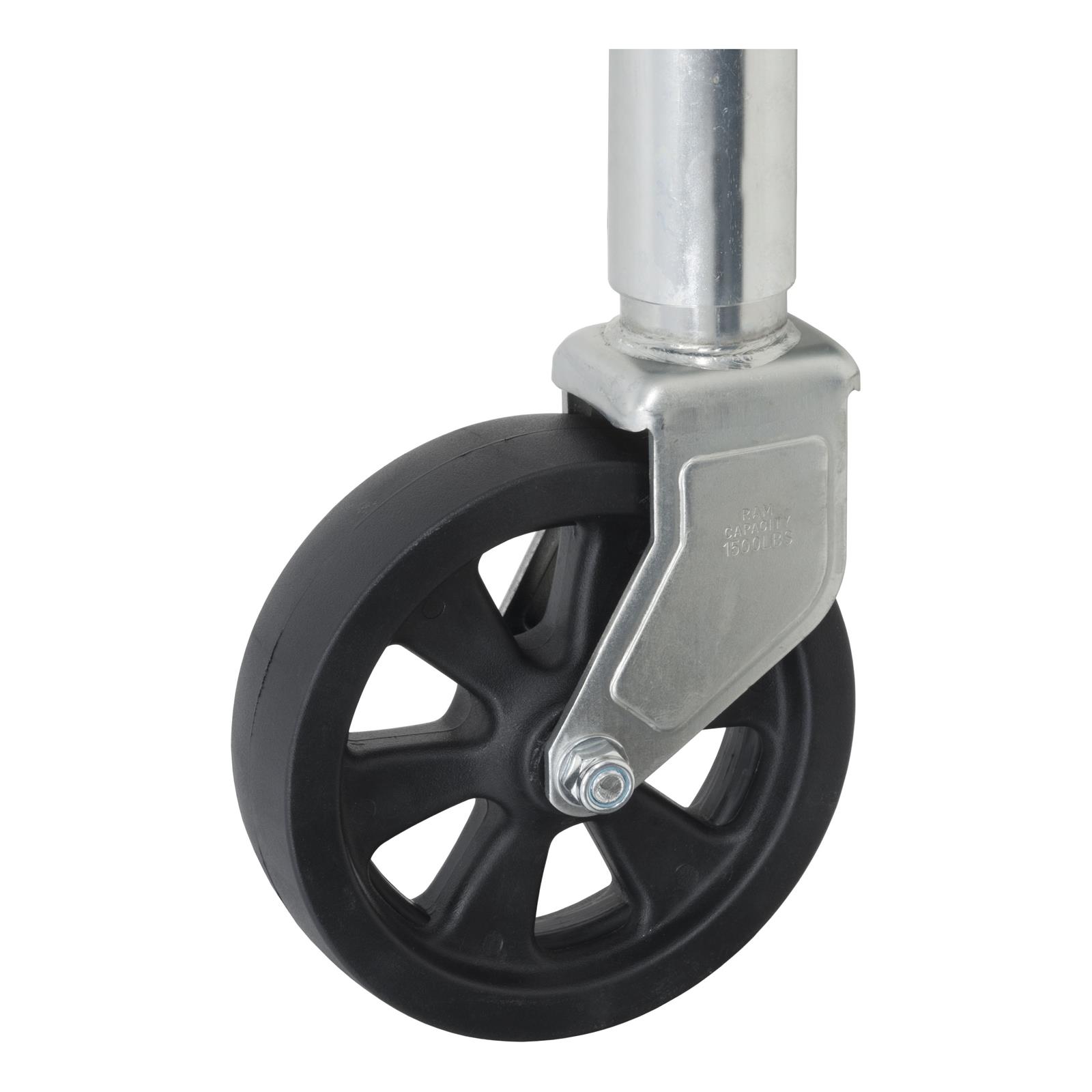 CURT Marine Trailer Jacks 28115 Jack, Marine, 1,500 lb. Capacity, 10 in. Travel, Steel, Zinc, Single Caster, Swivel, Each thumbnail 4