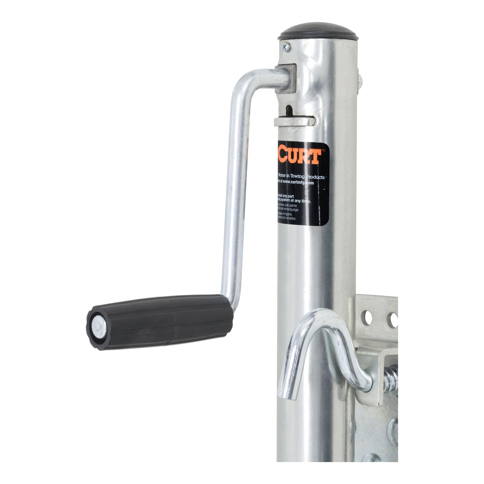 CURT Marine Trailer Jacks 28115 Jack, Marine, 1,500 lb. Capacity, 10 in. Travel, Steel, Zinc, Single Caster, Swivel, Each thumbnail 6