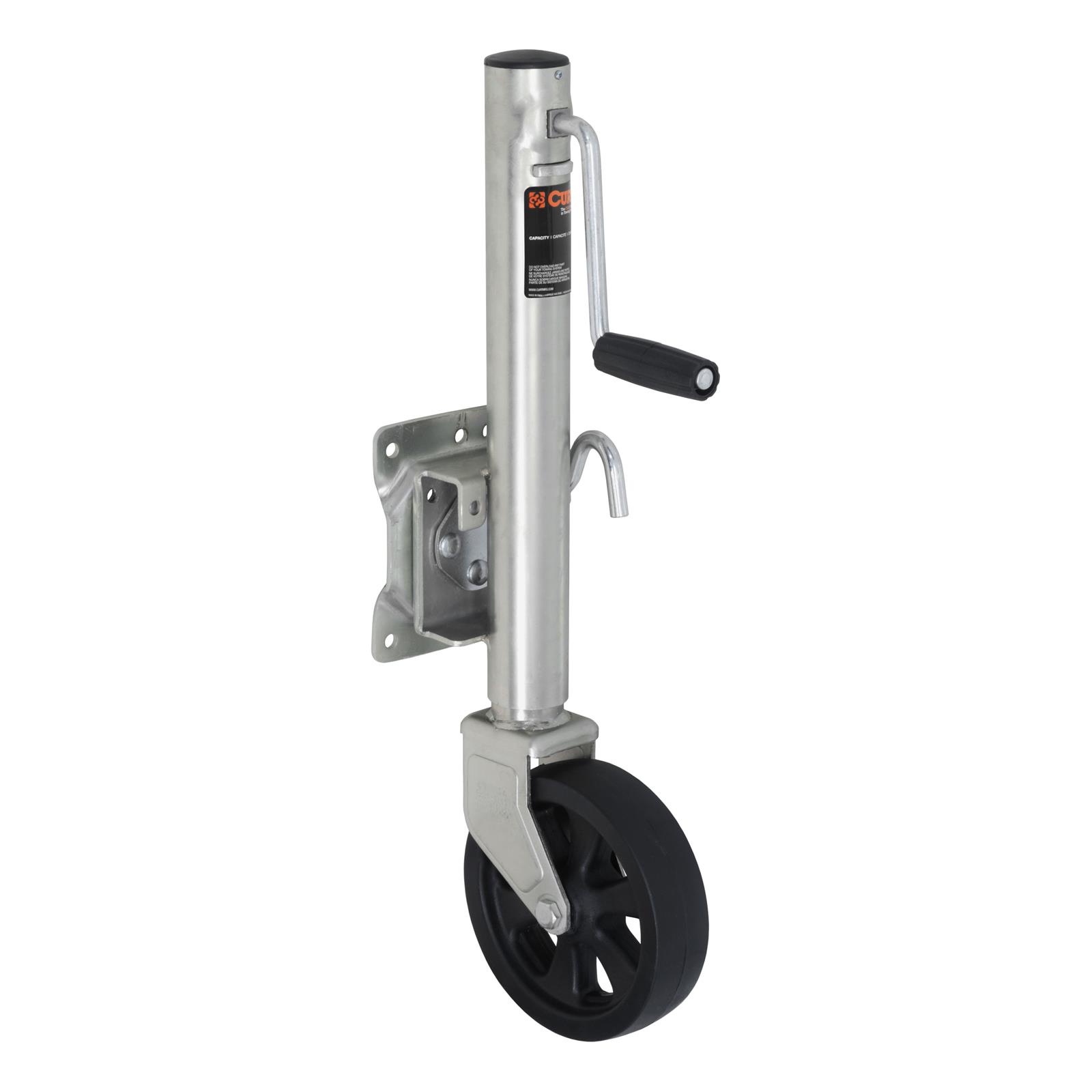 CURT Marine Trailer Jacks 28115 Jack, Marine, 1,500 lb. Capacity, 10 in. Travel, Steel, Zinc, Single Caster, Swivel, Each thumbnail 2