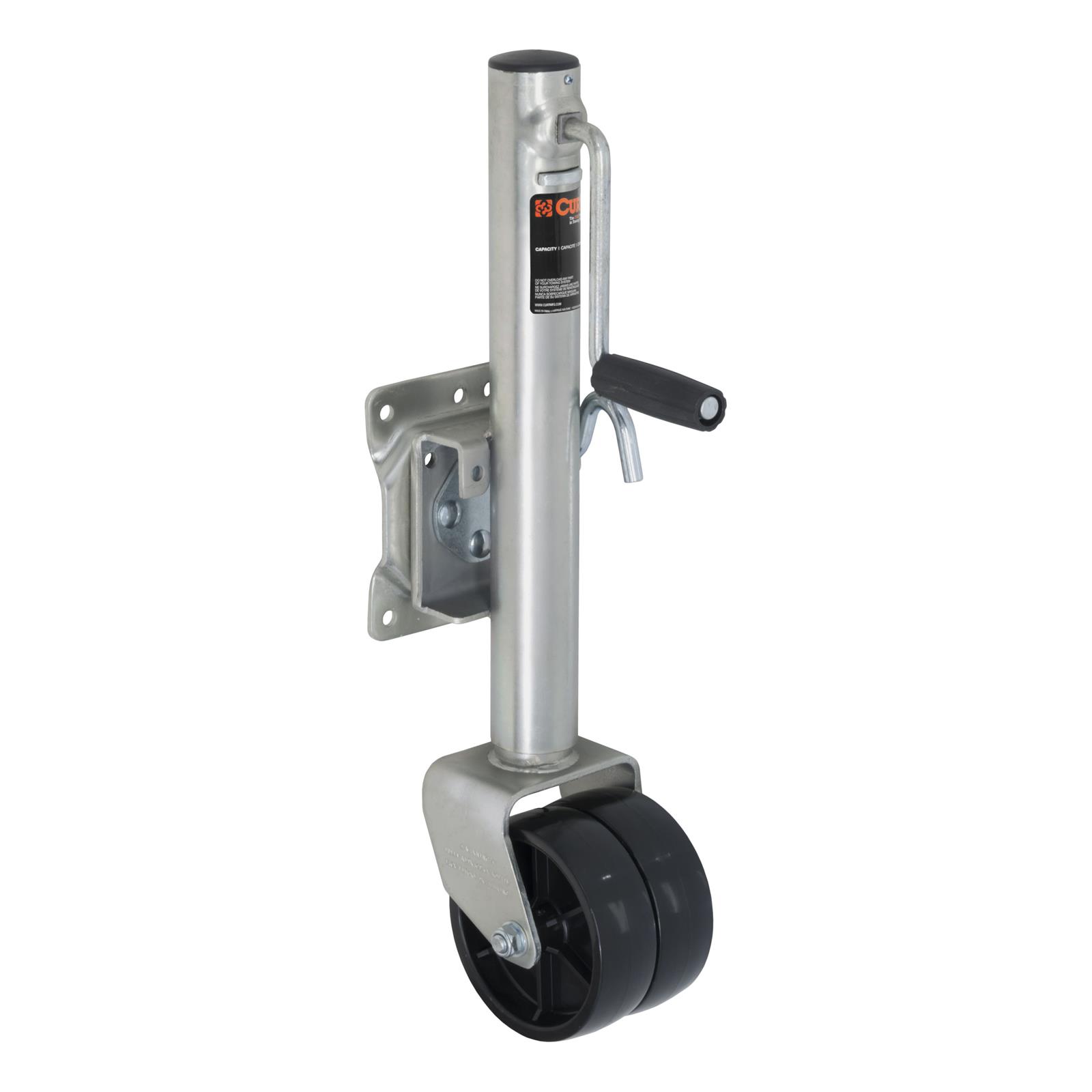 CURT Marine Trailer Jacks 28155 Jack, Marine, 1,500 lb. Capacity, 12 in. Travel, Steel, Zinc, Dual Casters, Swivel, Each thumbnail 2