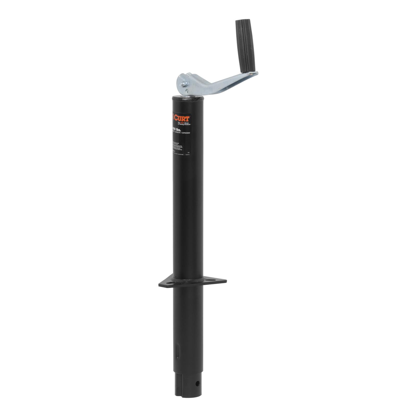 CURT A-Frame Jacks 28202 Trailer Jack, A-Frame, 2,000 lb. Capacity, 15 in. Travel, Steel, Black, Top Wind, Each
