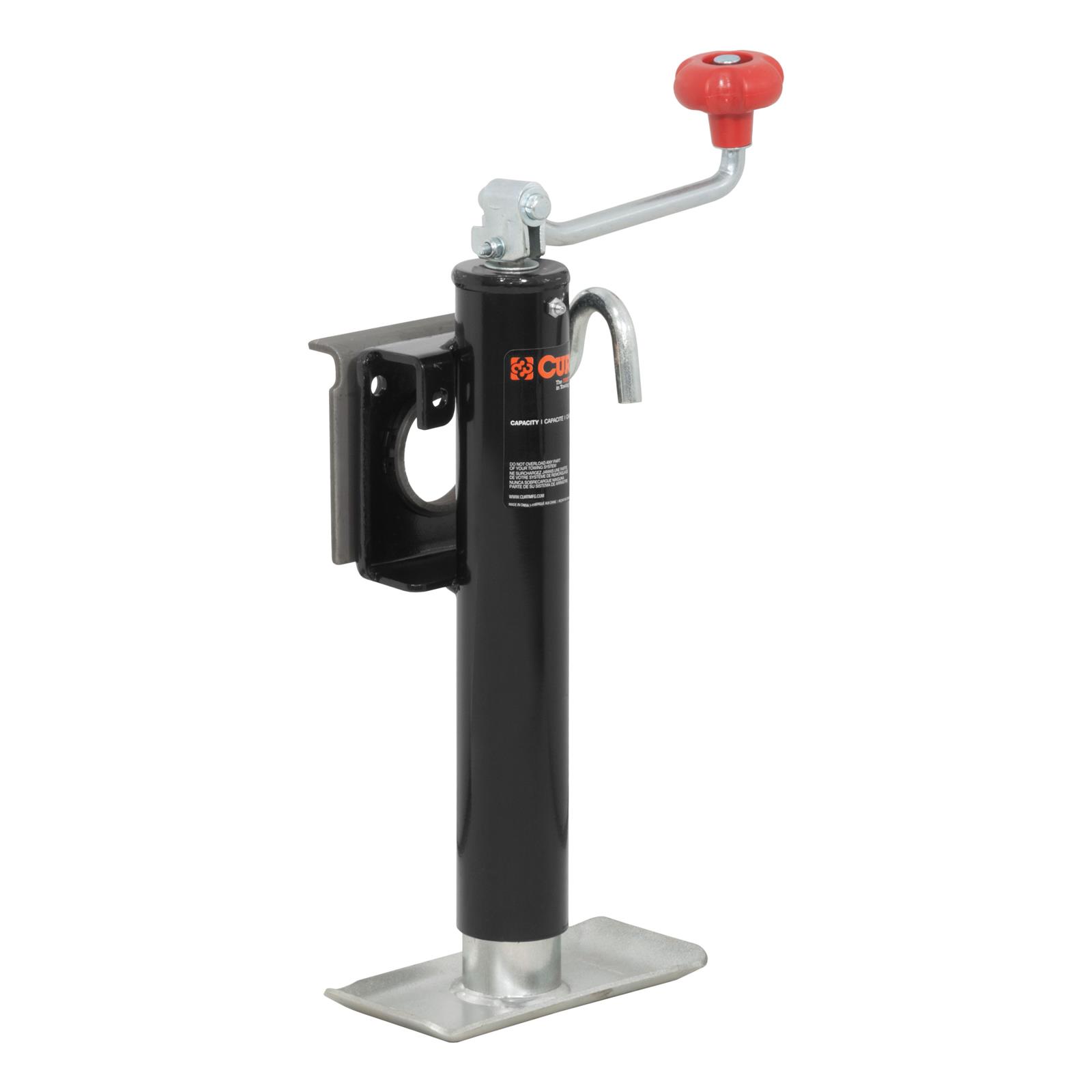 CURT Bracket Mount Swivel Jacks 28300 Trailer Jack, Swivel, 2,000 lb. Capacity, 10 in. Travel, Steel, Black, Top Wind, Each thumbnail 2