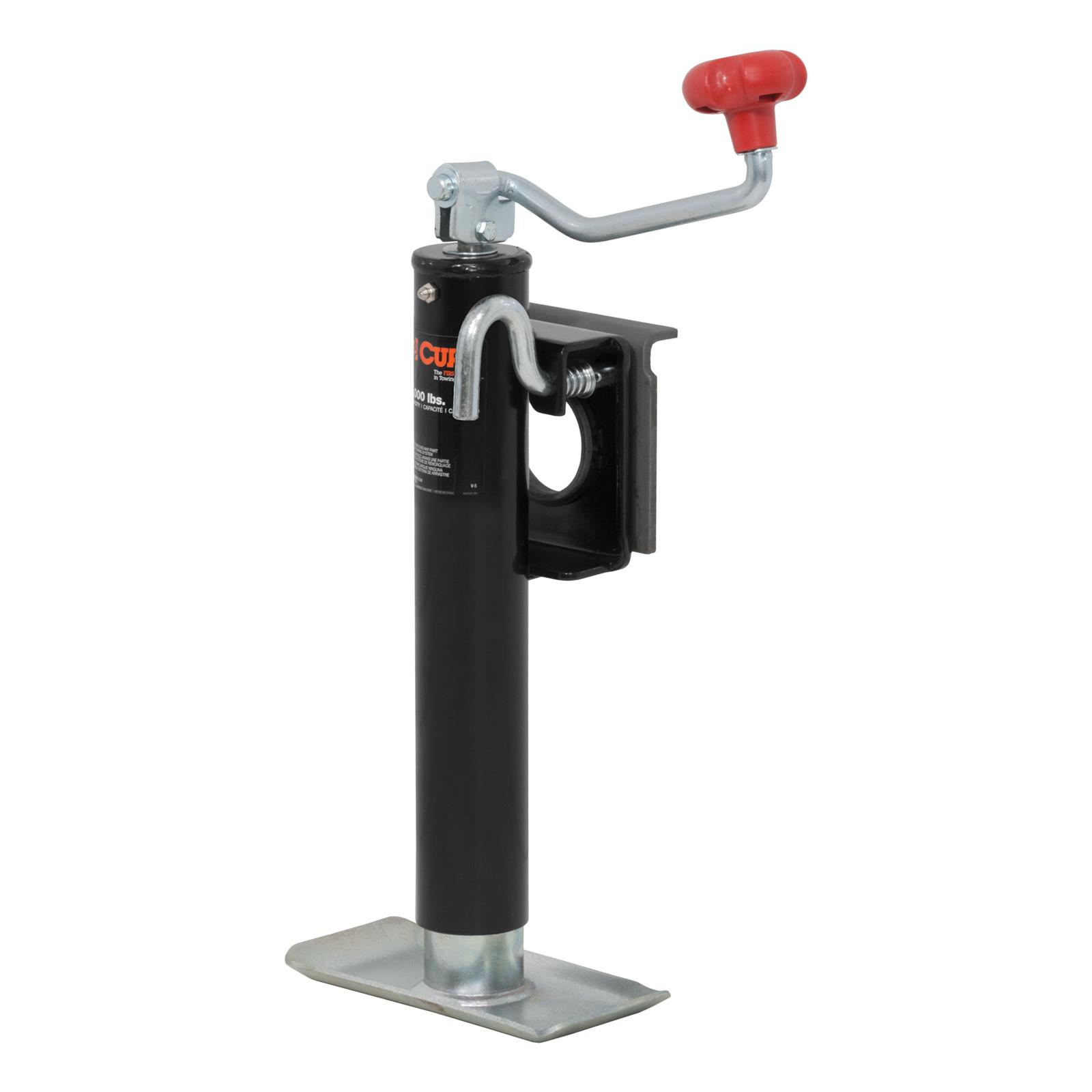 CURT Bracket Mount Swivel Jacks 28301 Trailer Jack, Mount, 2,000 lb. Capacity, 10 in. Travel, Steel, Painted, Top Wind, Each thumbnail 4