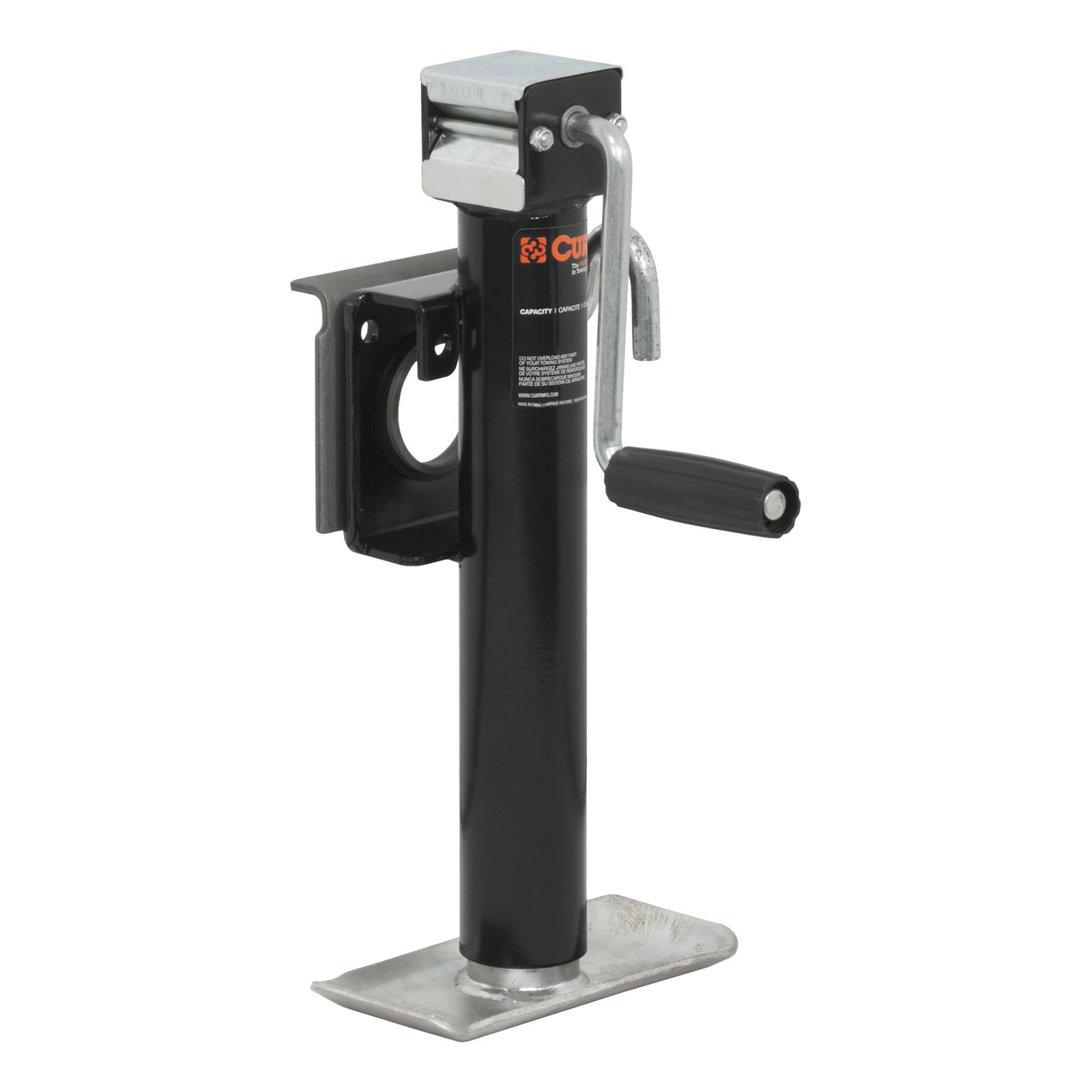CURT Bracket Mount Swivel Jacks 28302 Trailer Jack, Mount, 2,000 lb. Capacity, 10 in. Travel, Steel, Painted, Side Wind, Each thumbnail 2