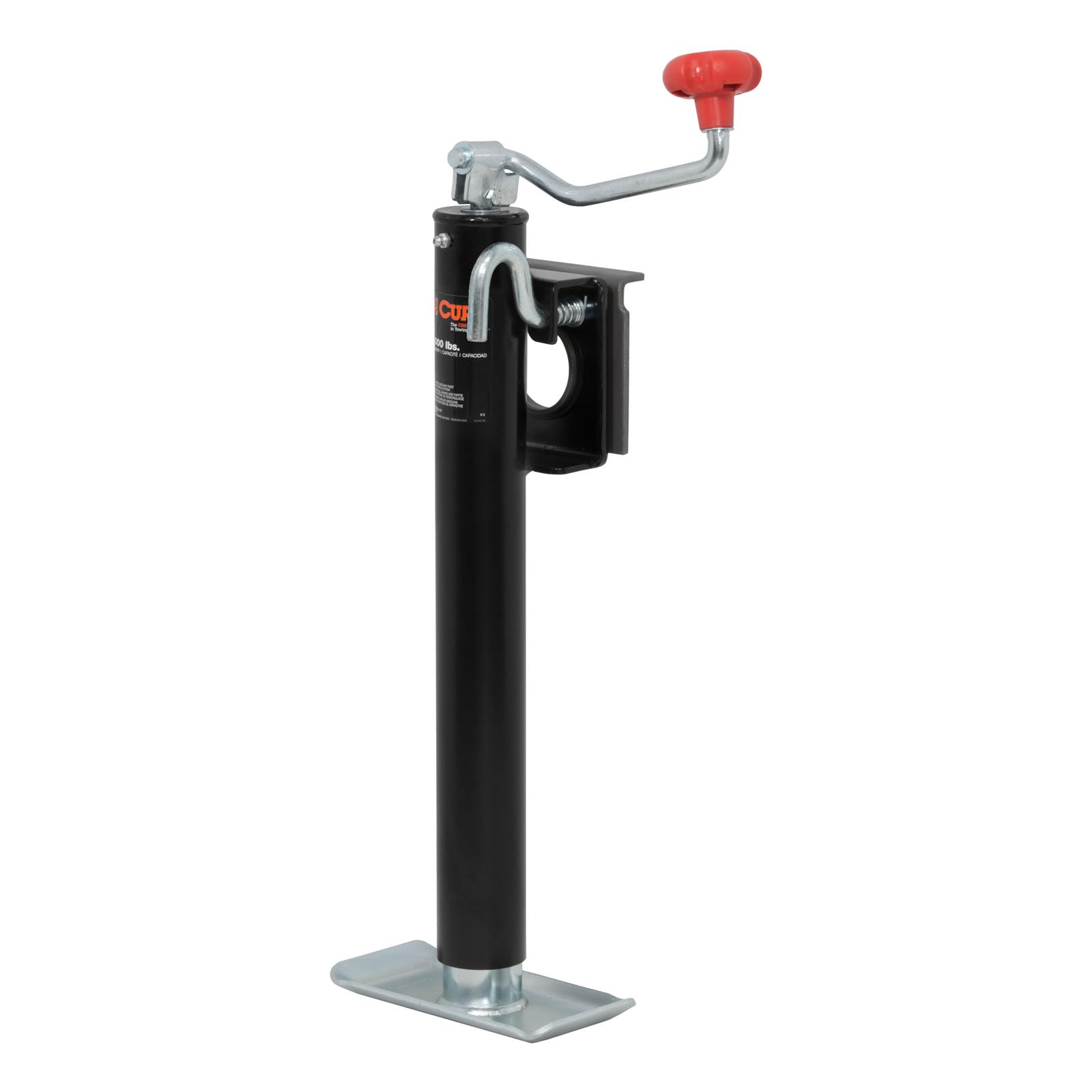 CURT Bracket Mount Swivel Jacks 28304 Trailer Jack, Mount, 2,000 lb. Capacity, 15 in. Travel, Steel, Painted, Top Wind, Each
