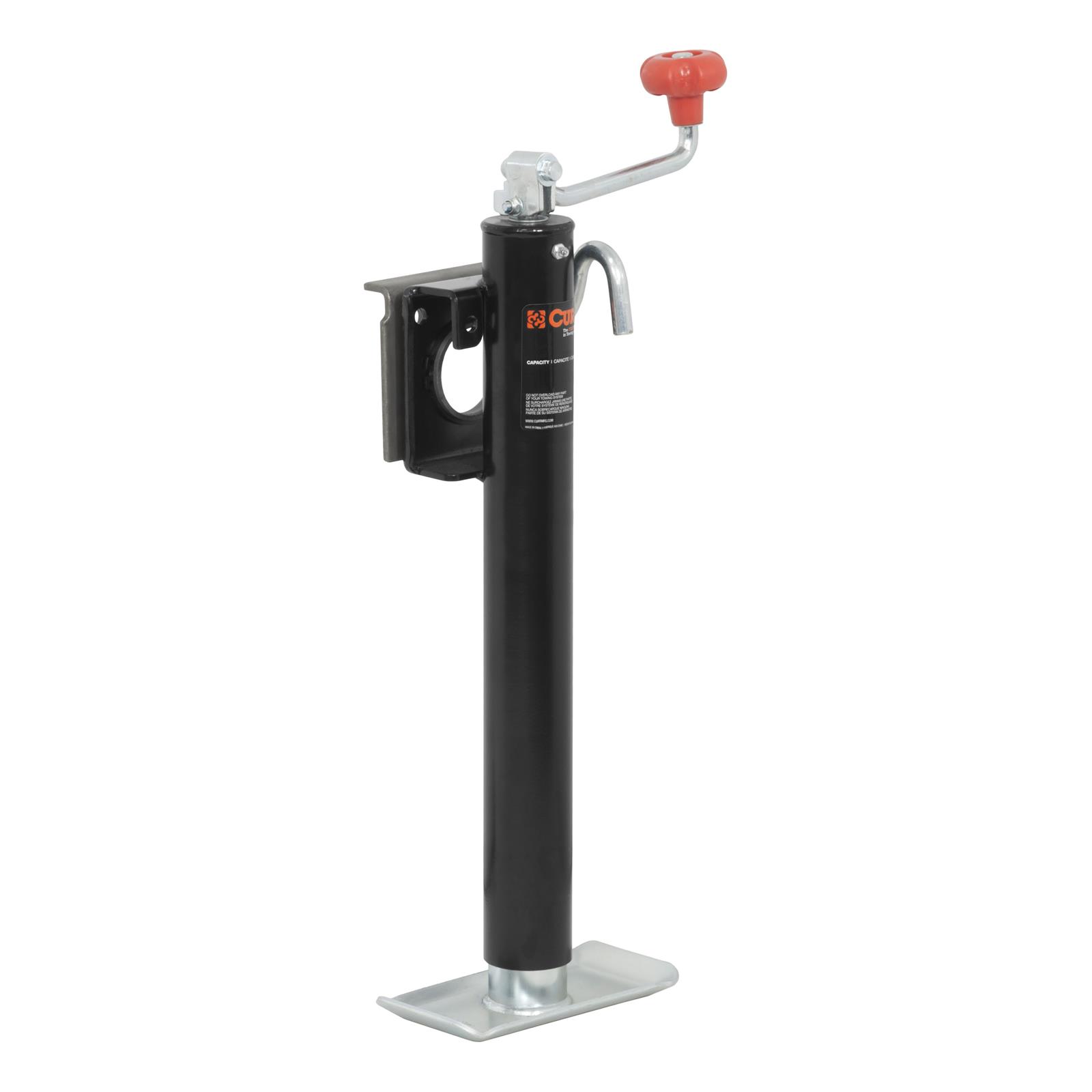CURT Bracket Mount Swivel Jacks 28304 Trailer Jack, Mount, 2,000 lb. Capacity, 15 in. Travel, Steel, Painted, Top Wind, Each thumbnail 2