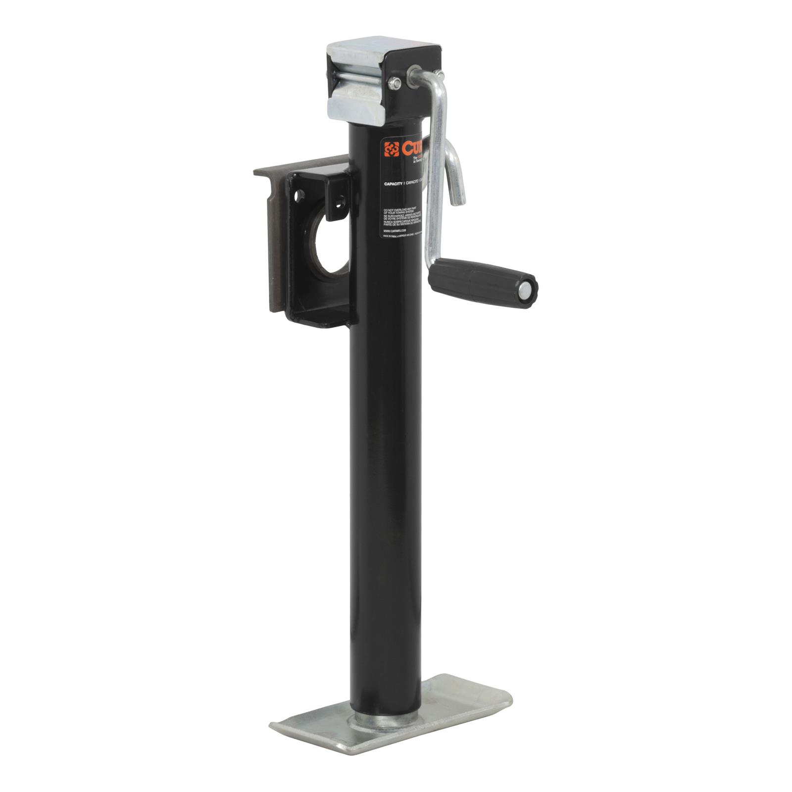 CURT Bracket Mount Swivel Jacks 28306 Trailer Jack, Mount, 2,000 lb. Capacity, 15 in. Travel, Steel, Painted, Side Wind, Each thumbnail 2