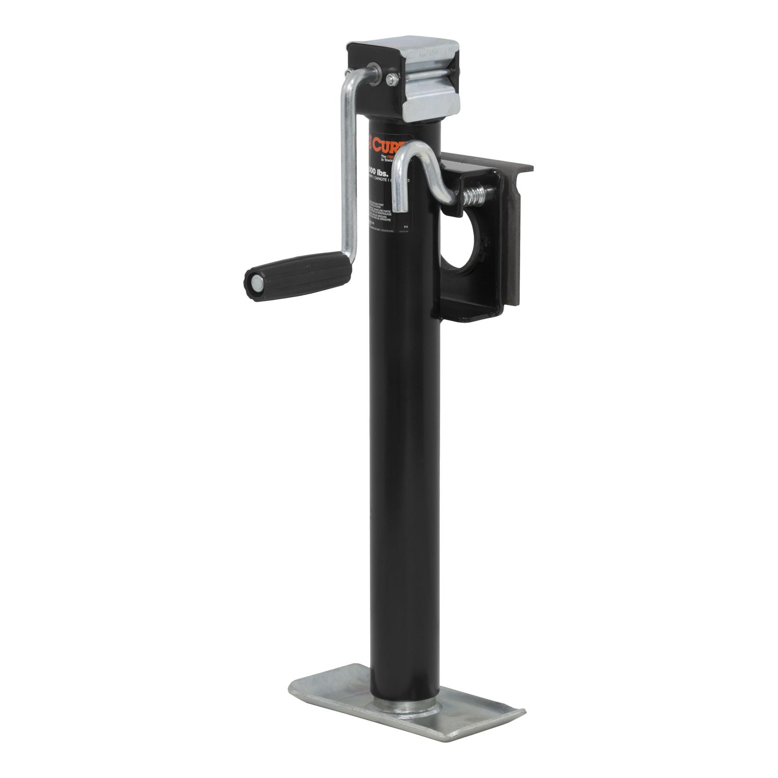 CURT Bracket Mount Swivel Jacks 28306 Trailer Jack, Mount, 2,000 lb. Capacity, 15 in. Travel, Steel, Painted, Side Wind, Each