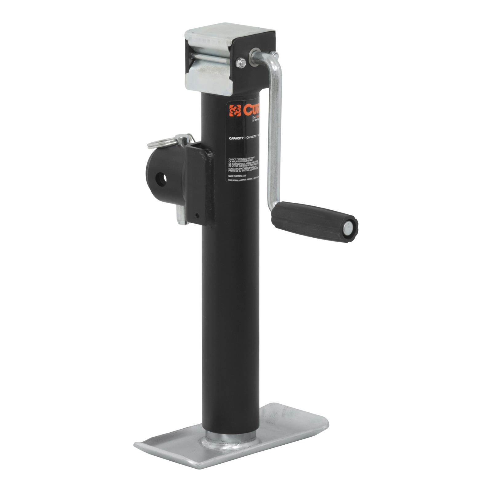 CURT Pipe-Mount Swivel Jacks 28321 Trailer Jack, Pipe Mount, Weld On, 2,000 lb. Capacity, 10 in. Travel, Steel, Painted, Side Wind, Each thumbnail 2