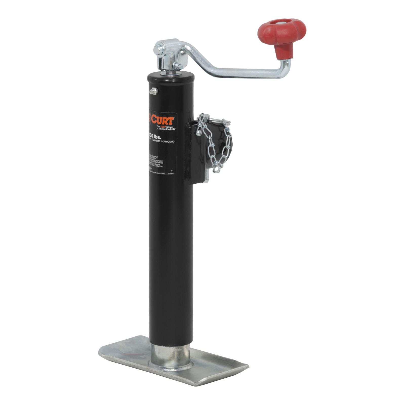 CURT Pipe-Mount Swivel Jacks 28351 Trailer Jack, Pipe Mount, Weld On, 5,000 lb. Capacity, 10 in. Travel, Steel, Painted, Top Wind, Each thumbnail 3