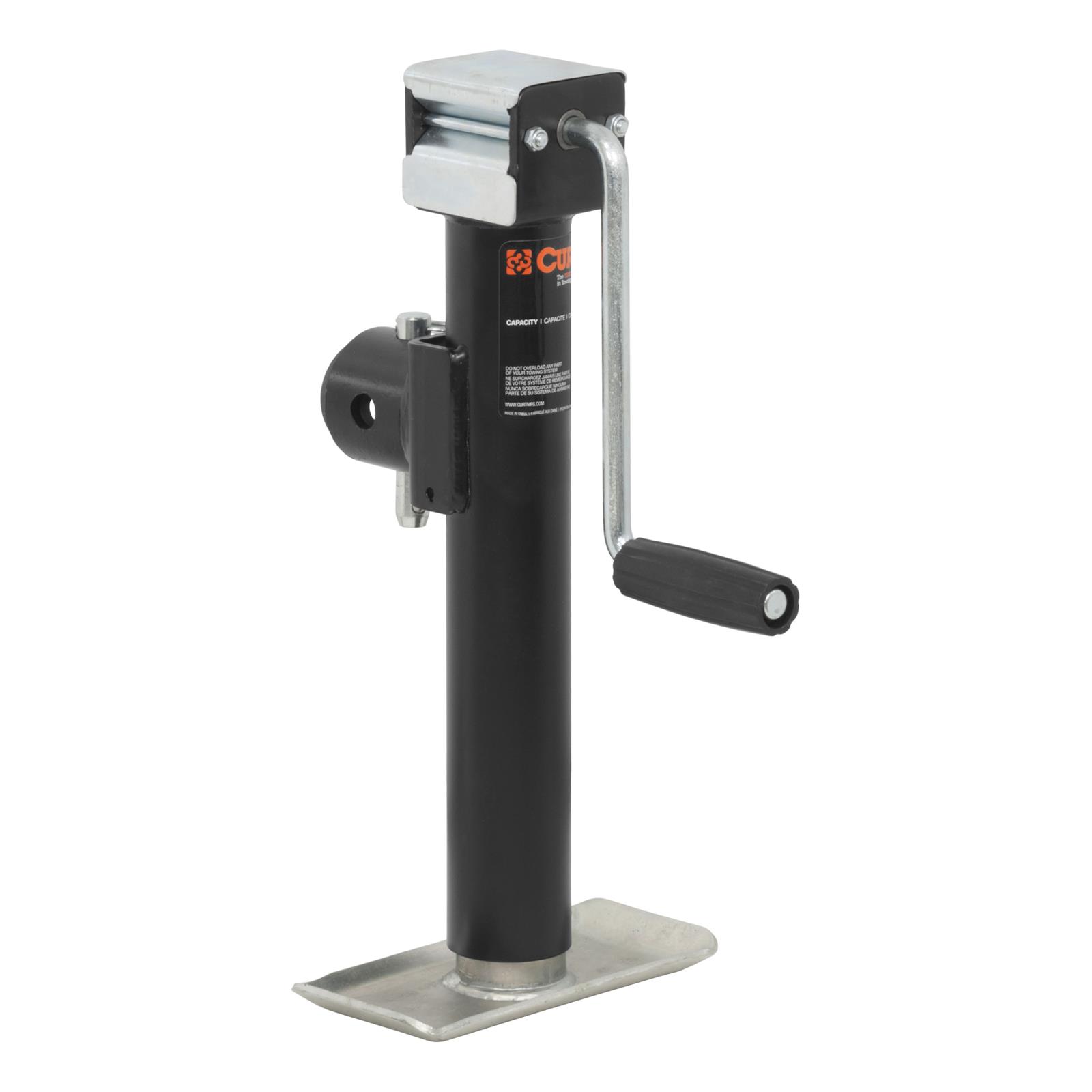 CURT Pipe-Mount Swivel Jacks 28354 Trailer Jack, Pipe Mount, Weld On, 5,000 lb. Capacity, 10 in. Travel, Steel, Painted, Side Wind, Each thumbnail 2