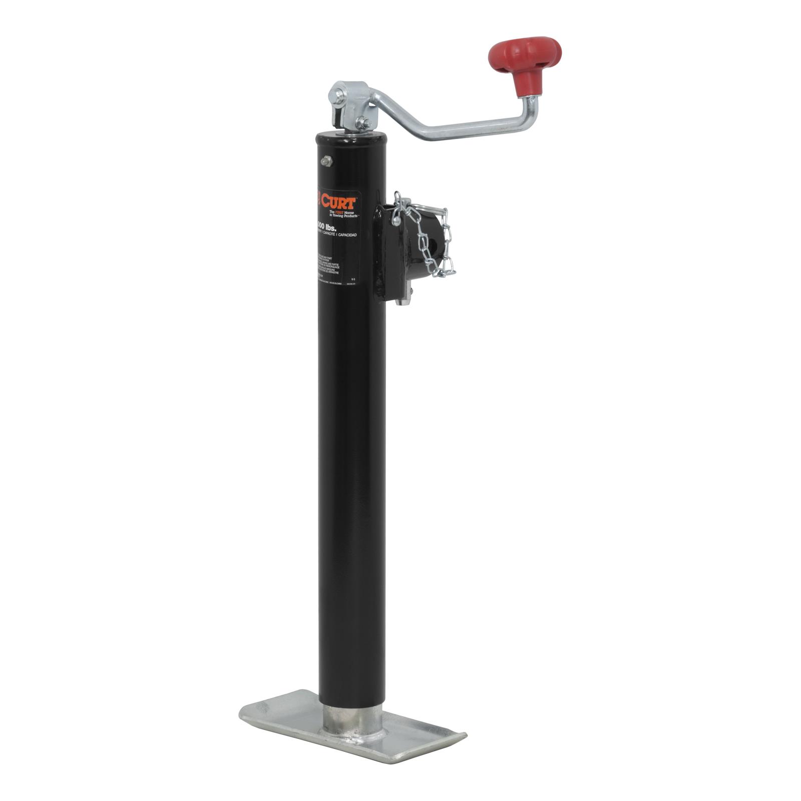 CURT Pipe-Mount Swivel Jacks 28356 Trailer Jack, Pipe Mount, Weld On, 5,000 lb. Capacity, 15 in. Travel, Steel, Painted, Top Wind, Each
