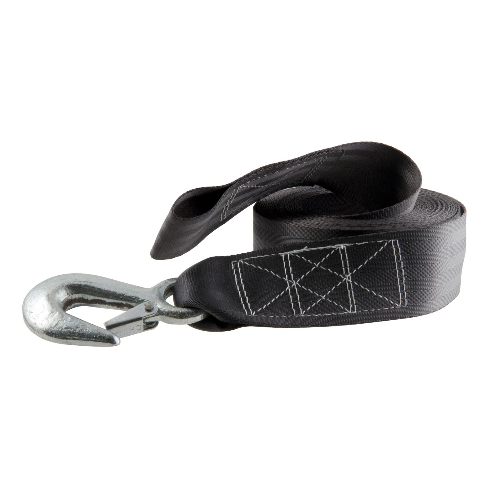 CURT Winch Straps 29007 Strap, 2 in. x 20 ft., Nylon, Black, 1,333 lbs. Work Load Limit, Marine, Each