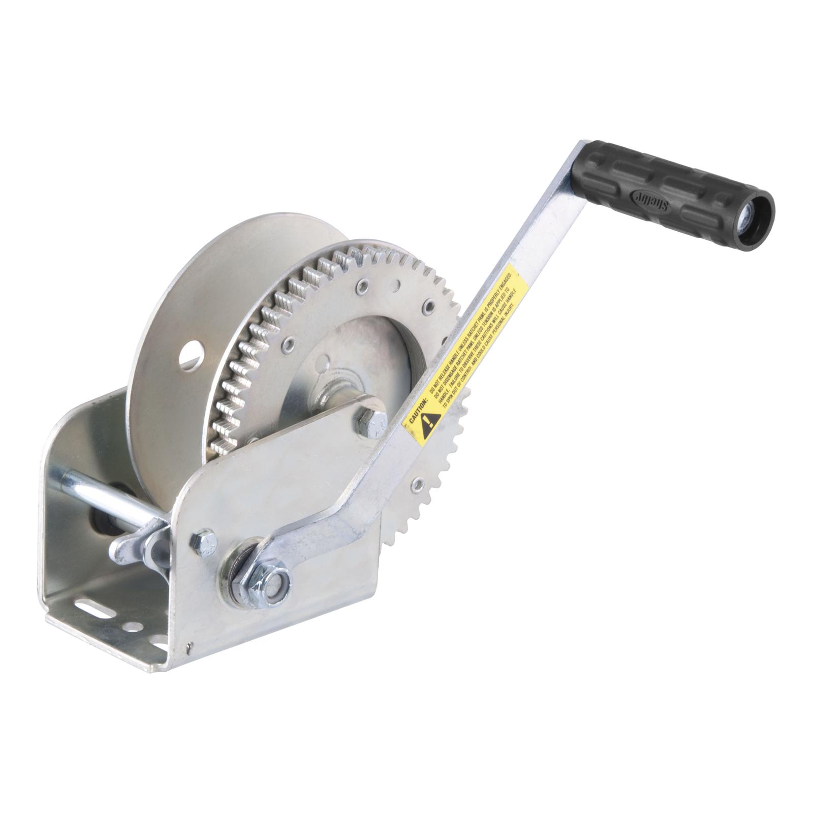 Capacity CURT 29429 Manual Hand Crank Boat Trailer Winch 2,100 lbs