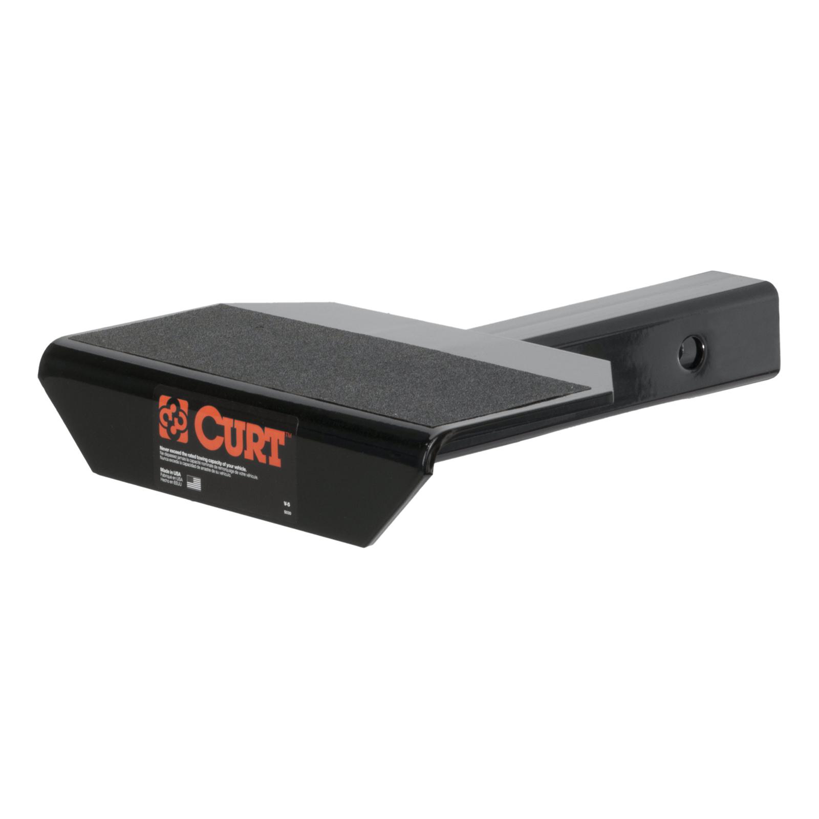 CURT Step Pads 31001 Truck Steps, Receiver Hitch Pad, Black Powdercoated, Anti-Skid, 2 in. Receiver, Universal, Each