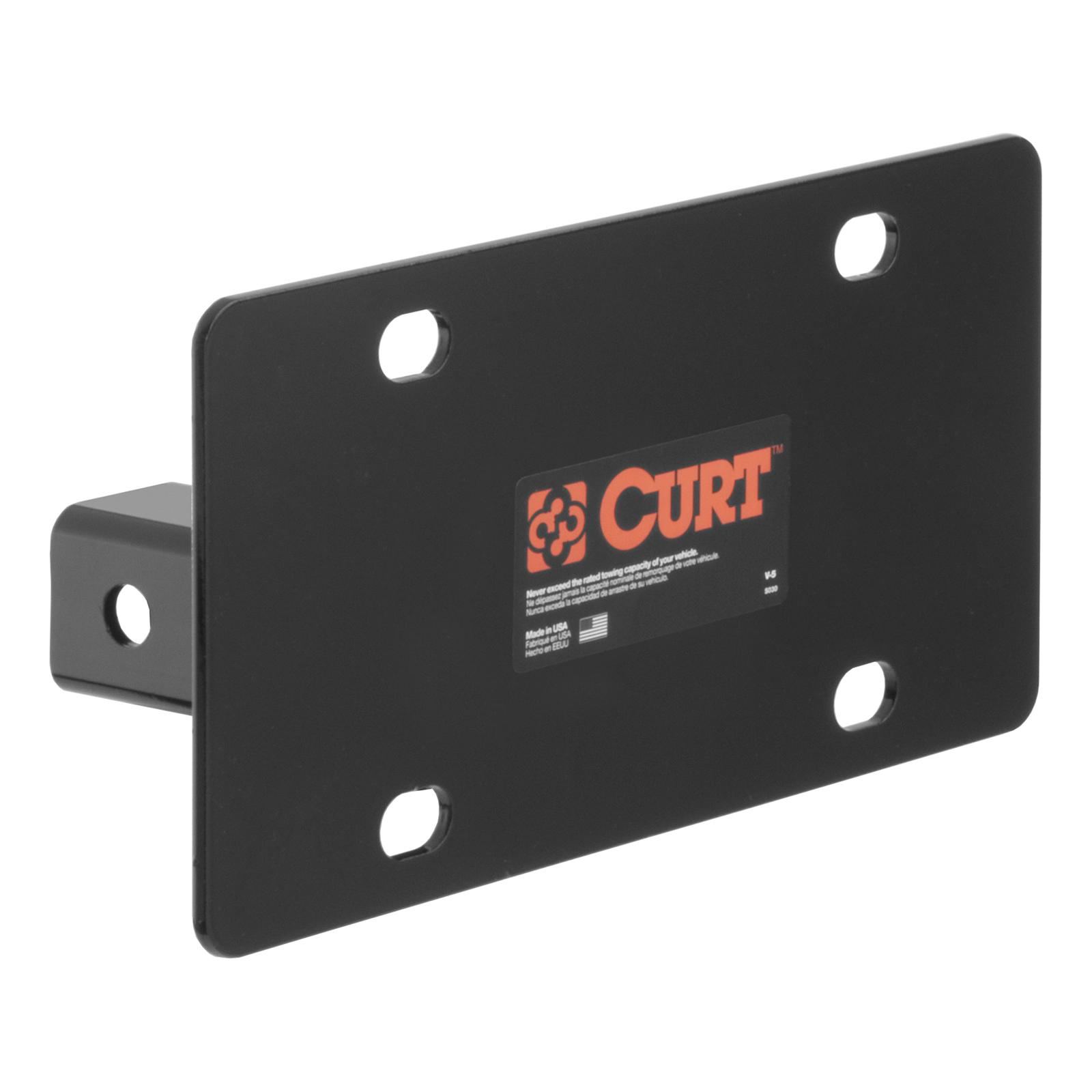 CURT License Plate Holders 31002 Trailer Hitch, Front Hitch, Licence Holder, Black Powdercoated, 2 in. Receiver, Universal Fit thumbnail 2